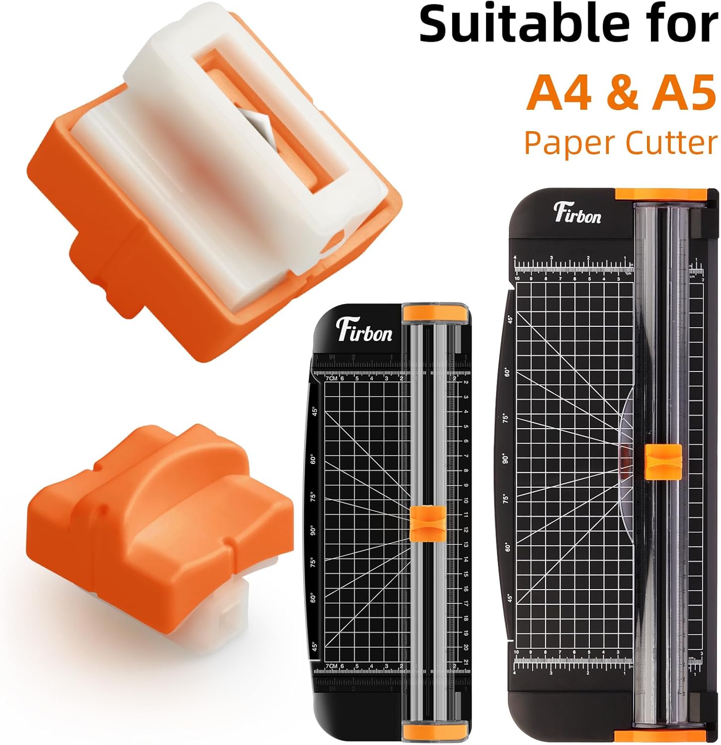 2Pcs Refill Blades for A4 A5 Paper Cutter, Spring-Loaded Safeguard Design Replacement Blade for Paper Trimmers (Orange) - Image 6