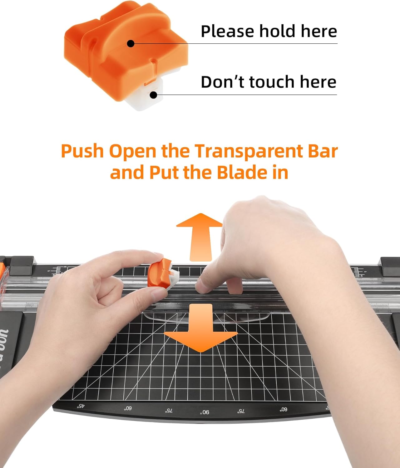2Pcs Refill Blades for A4 A5 Paper Cutter, Spring-Loaded Safeguard Design Replacement Blade for Paper Trimmers (Orange) - Image 7