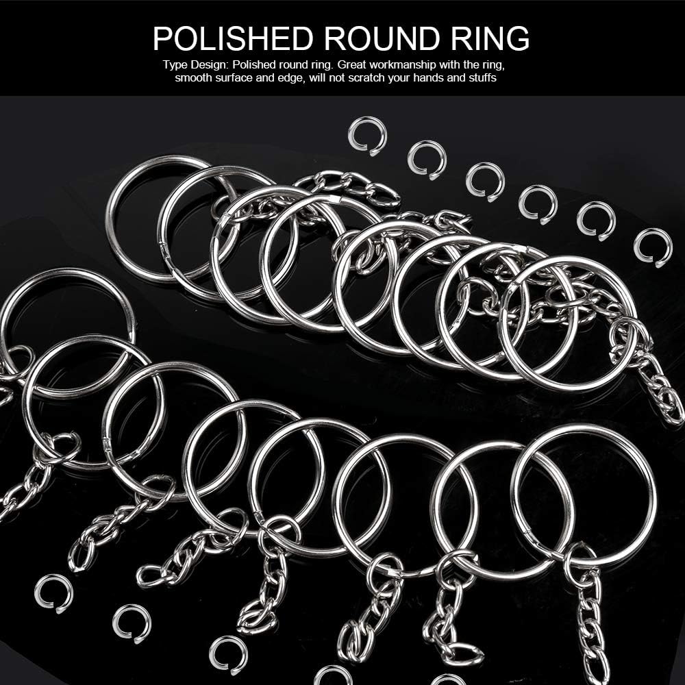 Key Chain Rings Keychain Rings, 60pcs Key Ring Metal Keychain Split Key Rings Bulk, Keyring 25mm with 26mm Key Chains and 60pcs Open Jump Ring for Craft Key Ring - Image 3