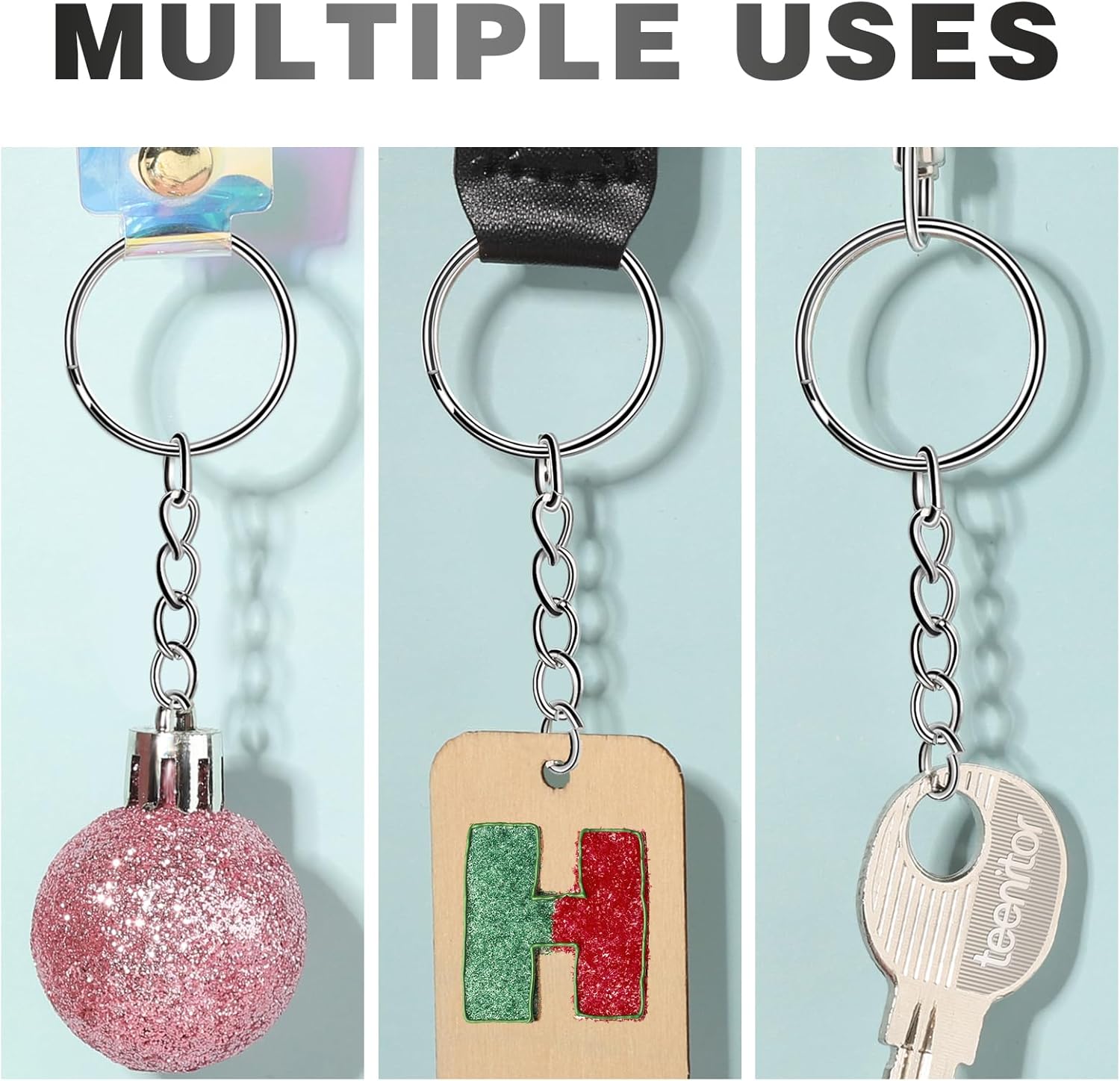 Key Chain Rings Keychain Rings, 60pcs Key Ring Metal Keychain Split Key Rings Bulk, Keyring 25mm with 26mm Key Chains and 60pcs Open Jump Ring for Craft Key Ring - Image 5