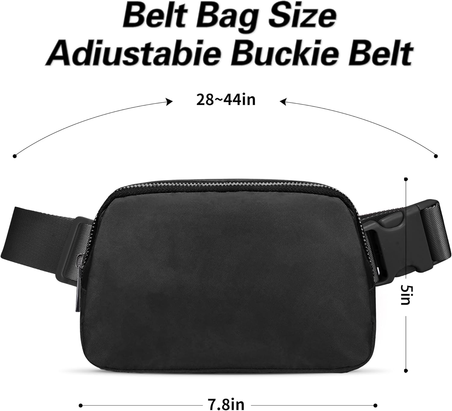 Mini Black Fanny Pack for Women & Men,Valentines Day Gifts for Girls Teens Kids Daughter Sister Her,Trendy Stuff Crossbody Bags Cute Everywhere Belt Bags.(Black) - Image 4