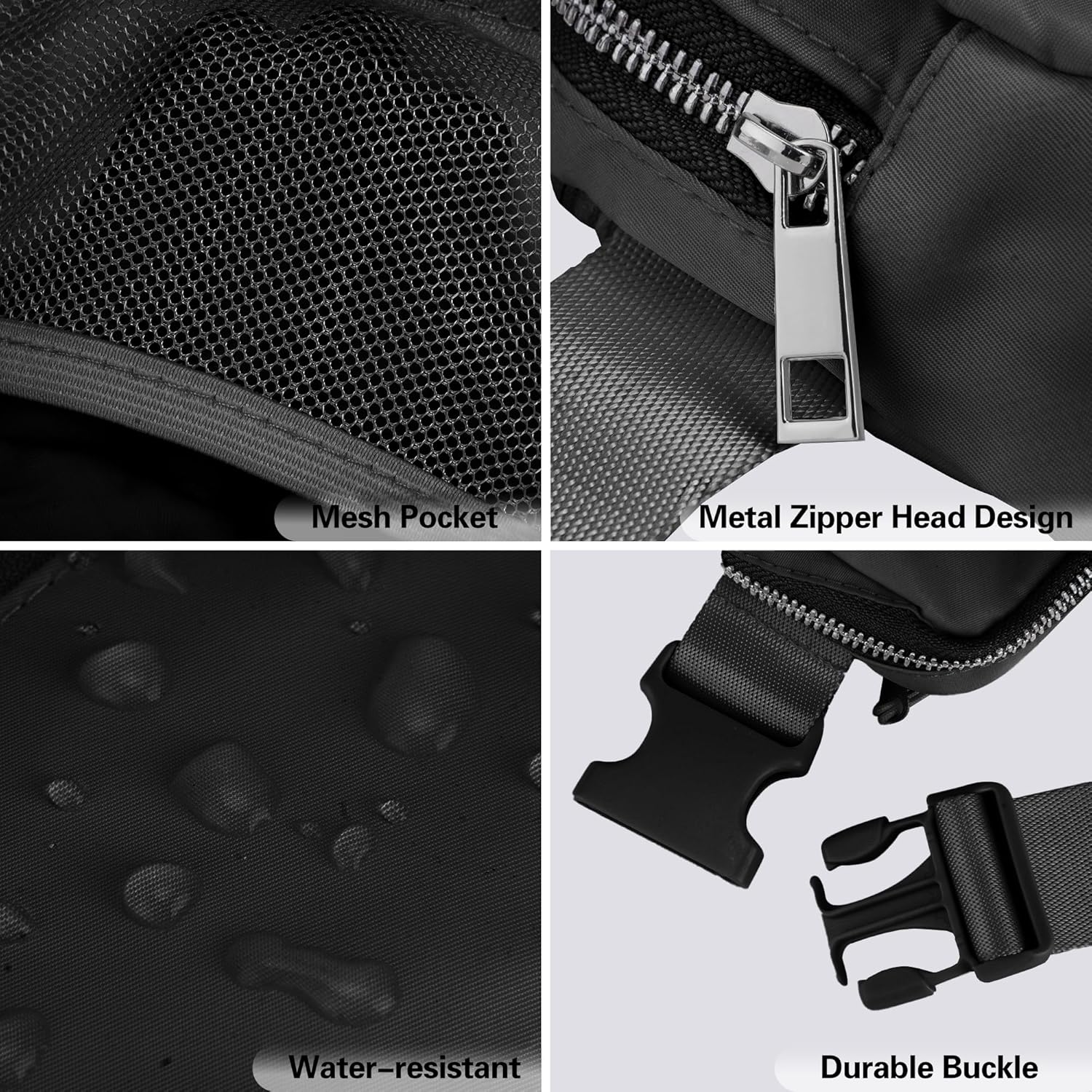Mini Black Fanny Pack for Women & Men,Valentines Day Gifts for Girls Teens Kids Daughter Sister Her,Trendy Stuff Crossbody Bags Cute Everywhere Belt Bags.(Black) - Image 6