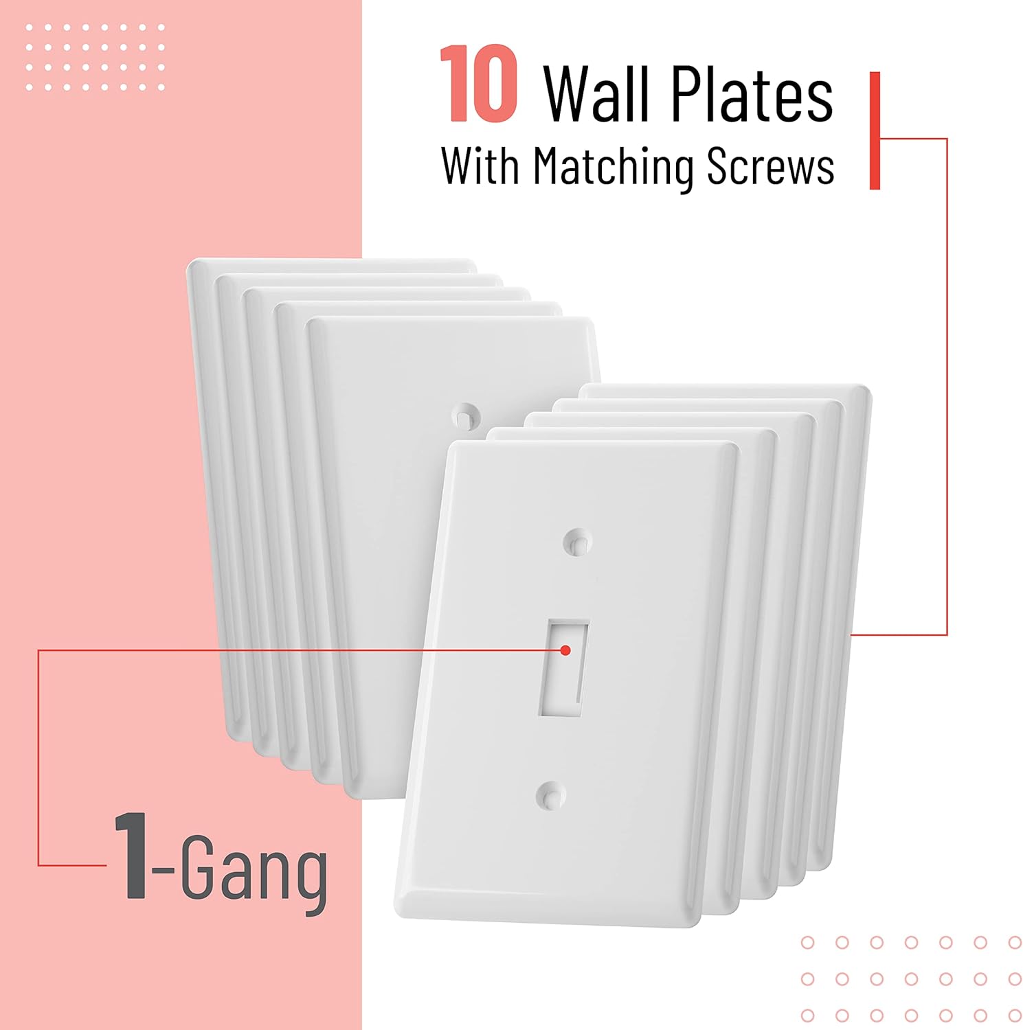 Bates- Light Switch Cover, Switch Plate Covers, Pack of 10, Single Light Switch - Image 2