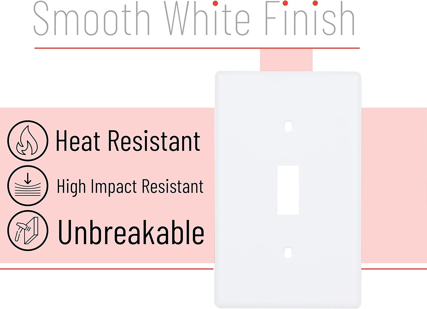 Bates- Light Switch Cover, Switch Plate Covers, Pack of 10, Single Light Switch - Image 4