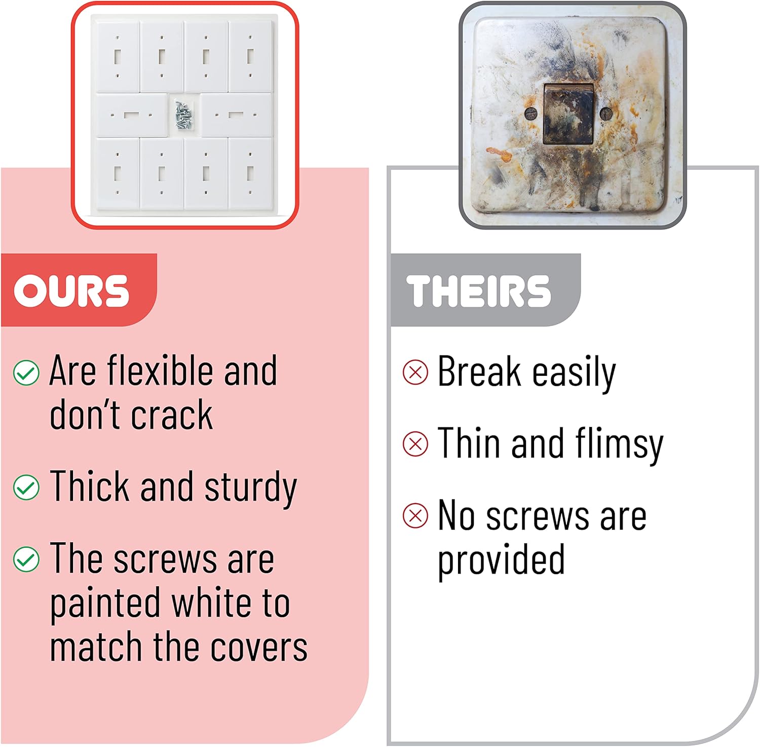 Bates- Light Switch Cover, Switch Plate Covers, Pack of 10, Single Light Switch - Image 5