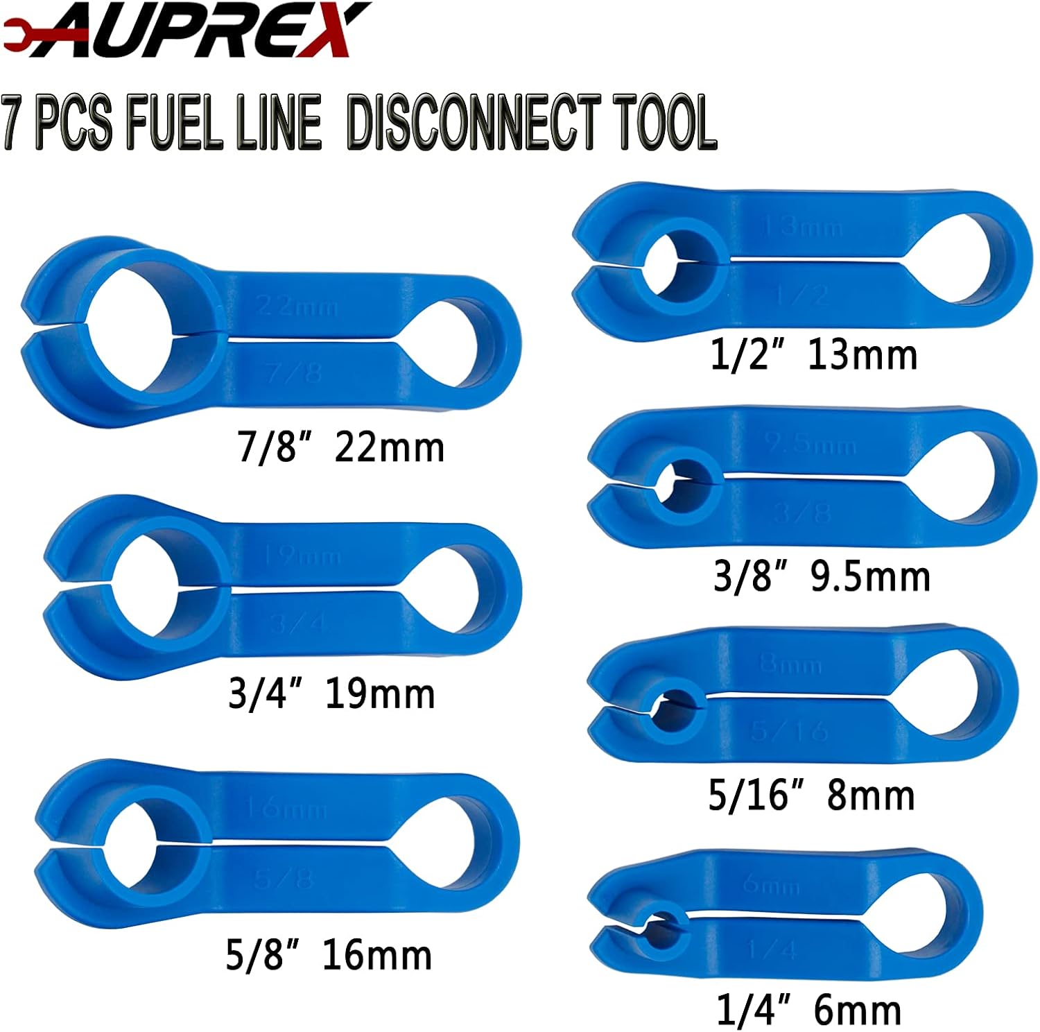 7PCS AC Fuel Line Disconnect Tool Set for Most Ford/GM/Chrysler/Mazda,Includes 1/4 5/16 3/8 1/2 5/8 3/4 7/8 Inch Transmission Oil Cooler Line Quick Disconnect Kit Fuel Line Removal Tool - Image 2