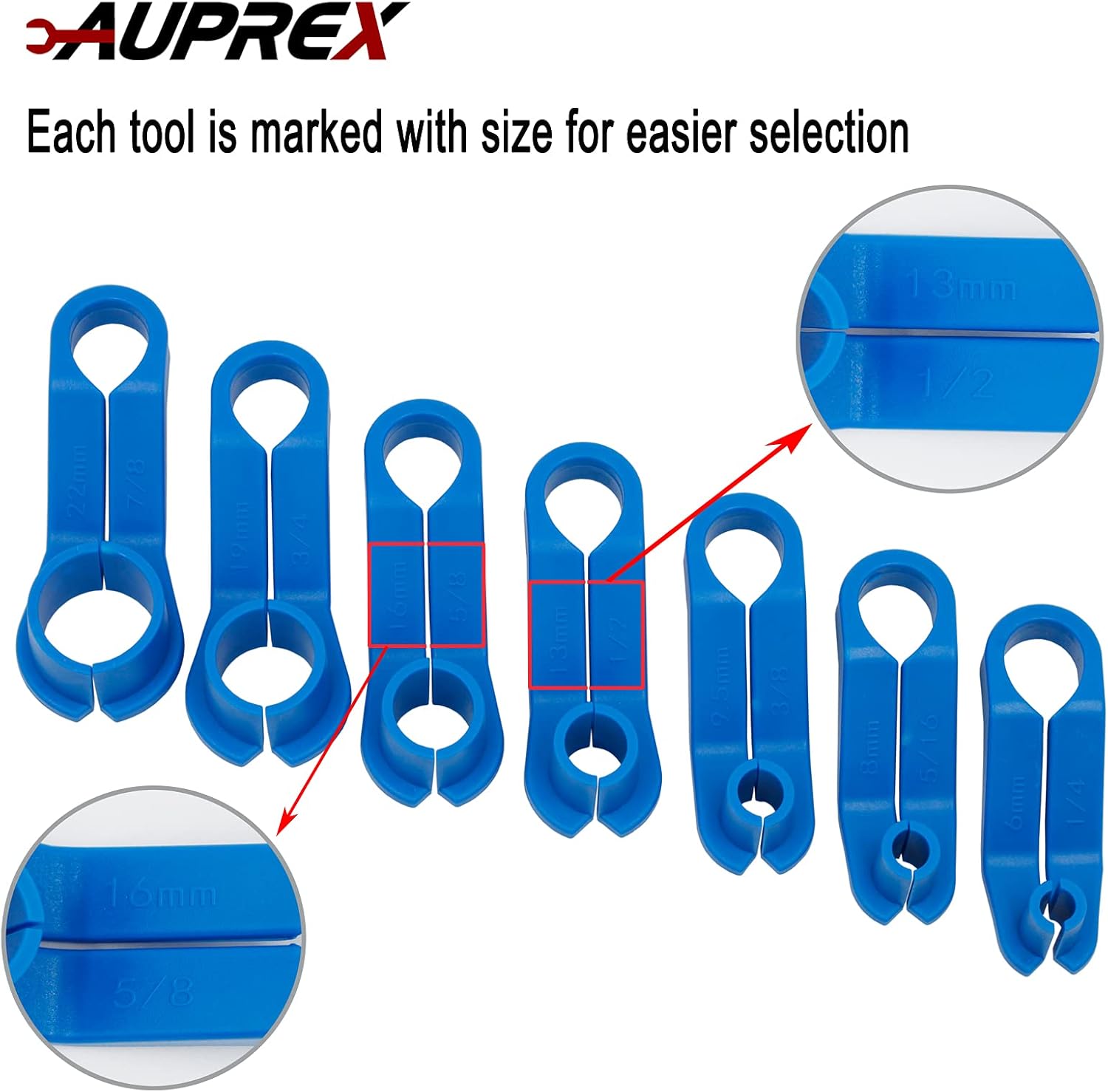 7PCS AC Fuel Line Disconnect Tool Set for Most Ford/GM/Chrysler/Mazda,Includes 1/4 5/16 3/8 1/2 5/8 3/4 7/8 Inch Transmission Oil Cooler Line Quick Disconnect Kit Fuel Line Removal Tool - Image 5