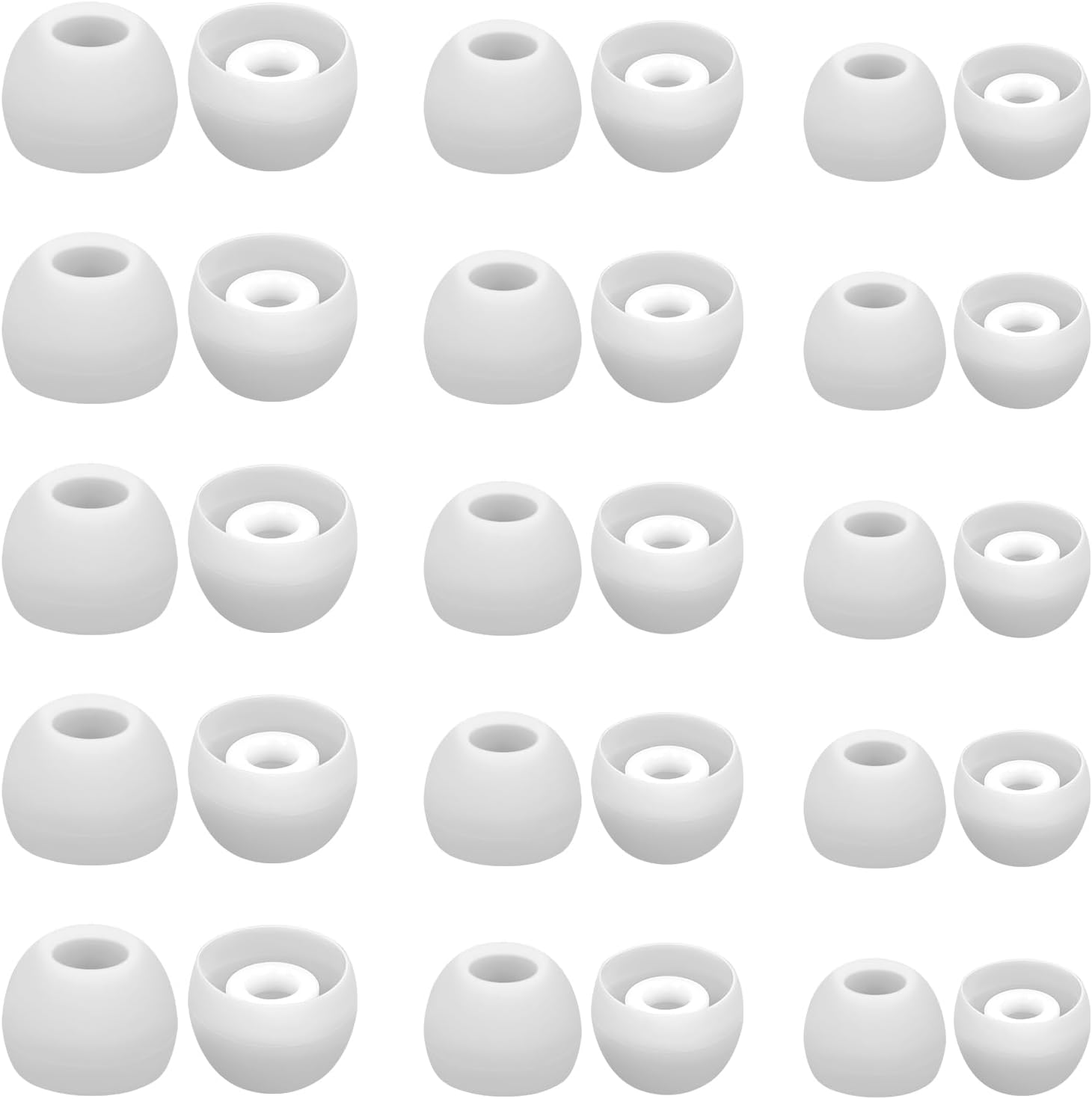 15 Pairs Silicone Ear Bud Replacement Pieces Earbuds Ear Tips Replacement Ear Bud Covers S/M/L Sizes Ear Gels Soft Earphones Earbuds White Ear Cushion Ear Bud Tips Replacement Kit - Image 1