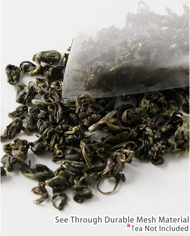 50 Pcs Tea Filter Bags Disposable Tea Bags for Loose Tea Herb Spice Empty Mesh Small Drawstring Seal Infuser Strainer Diy Bath Tea Bags Sachets (2.36x2.75inch) - Image 2