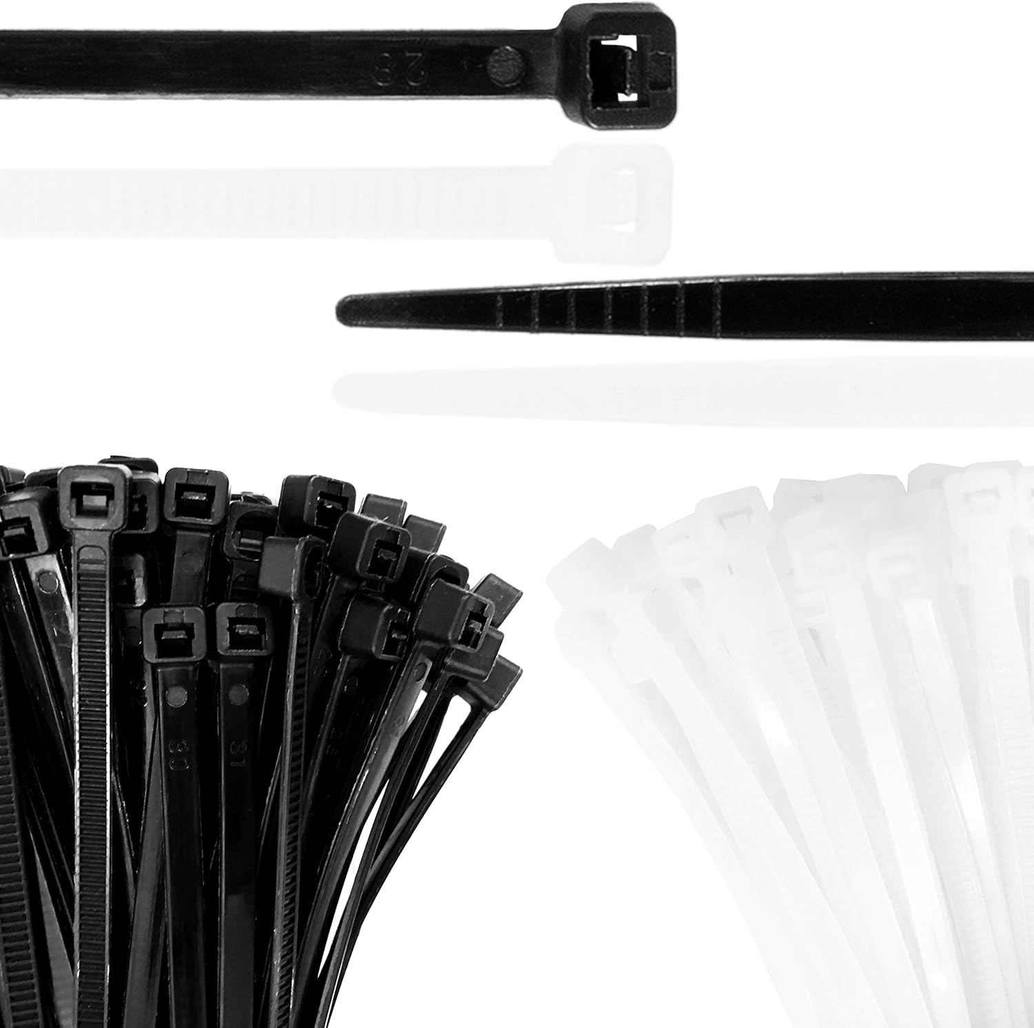 Cable Ties 100 Pcs Wraps Zip Ties Heavy Duty for Multi-Purpose(6 Inch, Black and White, 50pcs for Each) - Image 1