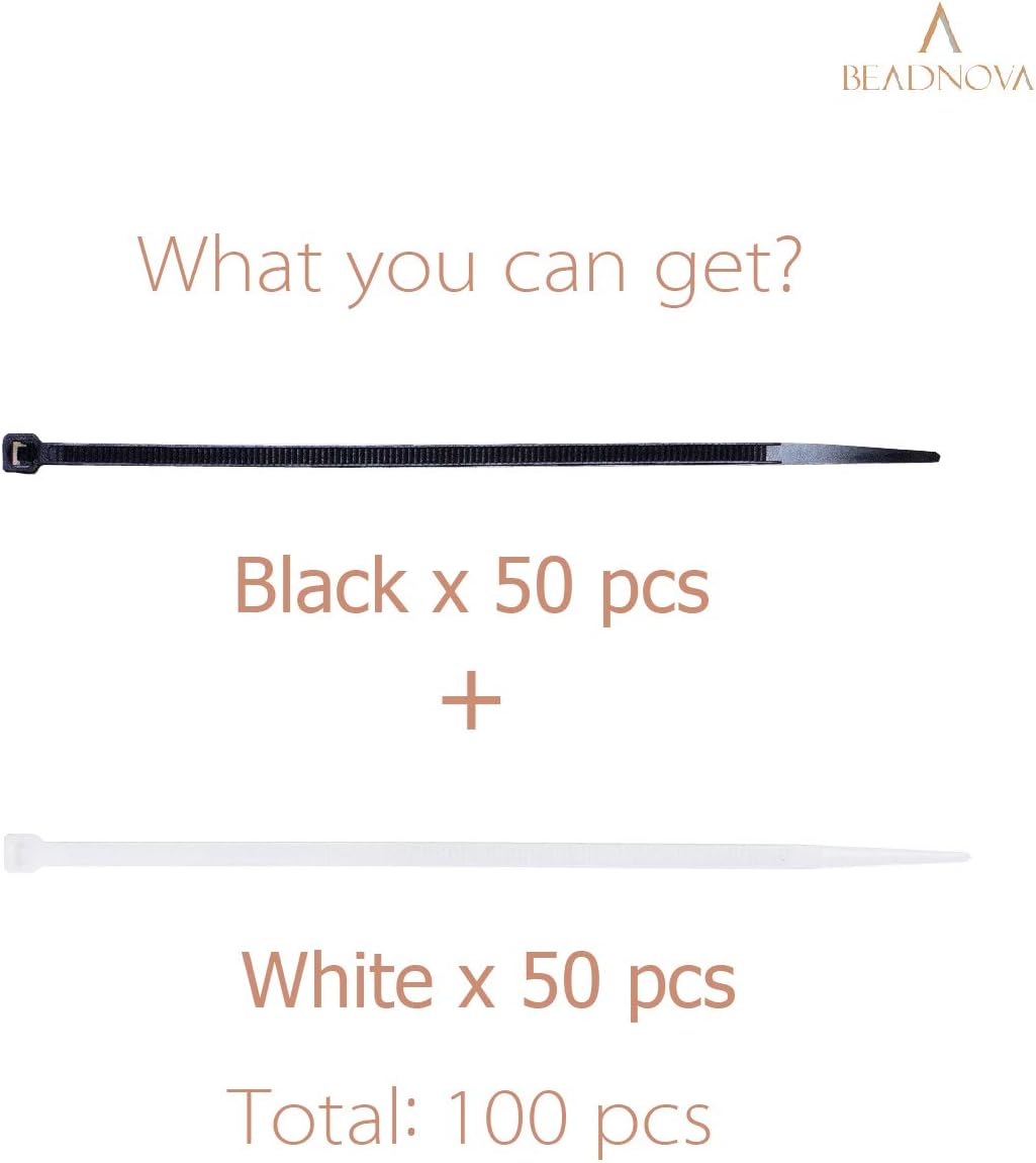 Cable Ties 100 Pcs Wraps Zip Ties Heavy Duty for Multi-Purpose(6 Inch, Black and White, 50pcs for Each) - Image 2