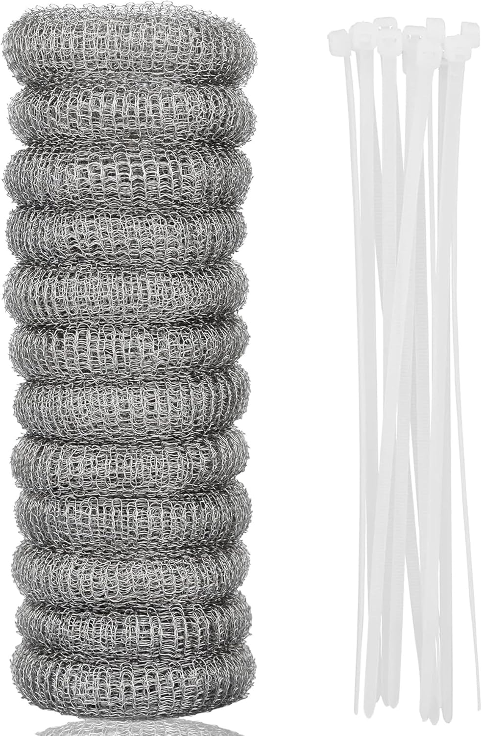 Stainless Steel Washing Machine Lint Snare Traps, 12 PCS Washer Hose Lint Traps with 12 PCS Cable Ties, Laundry Mesh Washer Sink Drain Hose Screen Filter - Image 1