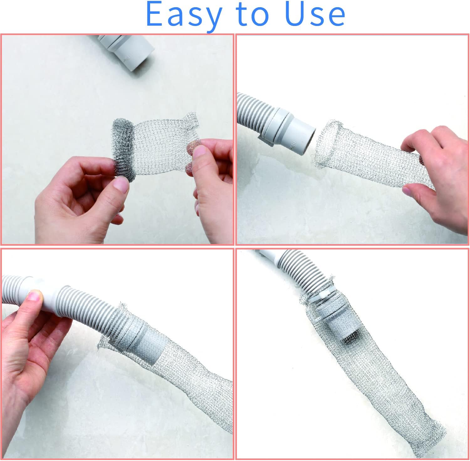 Stainless Steel Washing Machine Lint Snare Traps, 12 PCS Washer Hose Lint Traps with 12 PCS Cable Ties, Laundry Mesh Washer Sink Drain Hose Screen Filter - Image 6
