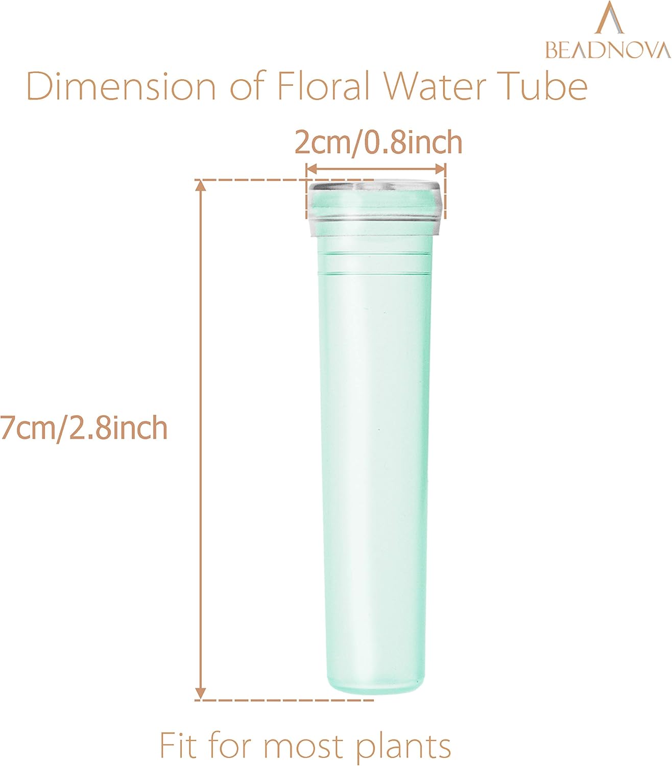 Floral Water Tubes 2.8 Inch Plastic Water Tubes for Floral Flower Vials with Caps for Flower Arrangement Decoration (Green, 20 Pcs) - Image 2