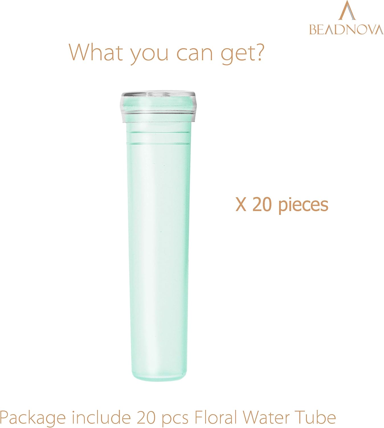 Floral Water Tubes 2.8 Inch Plastic Water Tubes for Floral Flower Vials with Caps for Flower Arrangement Decoration (Green, 20 Pcs) - Image 3