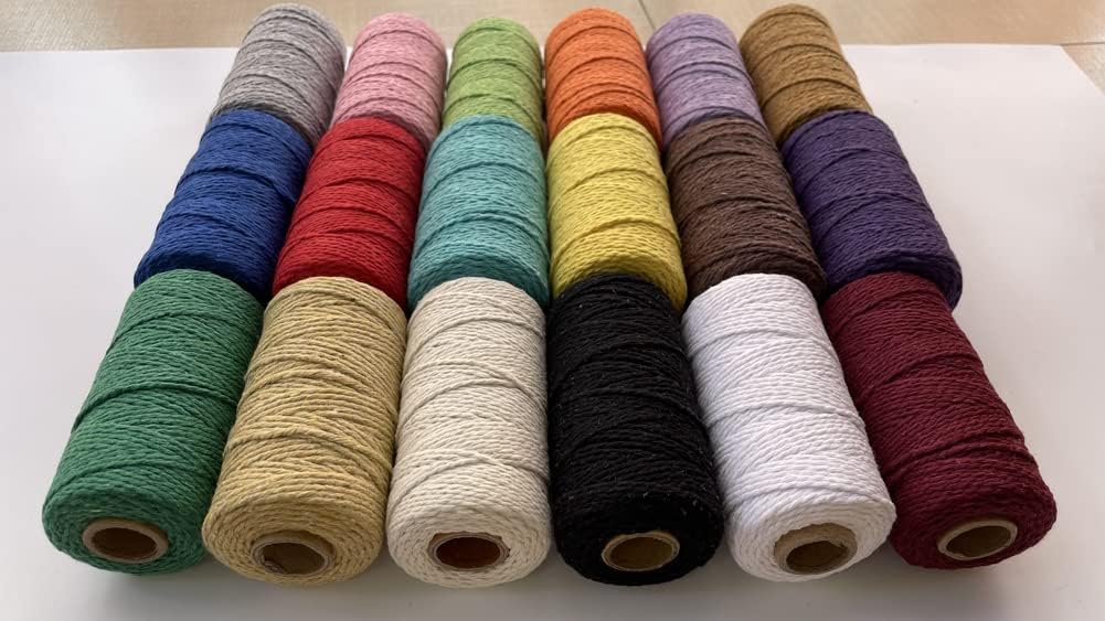 (109 Yards/1.5mm/35 Colors Optional) Cotton Baker Twine DIY Craft Macramé Natural Cotton Rope Craft Making Knitting String Rope DIY Wedding Decor Supply Christmas Wrapping (deep Blue)… - Image 5