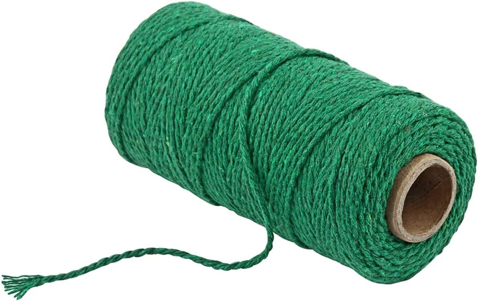 (109 Yards/1.5mm/35 Colors Optional) Cotton Baker Twine DIY Craft Macramé Natural Cotton Rope Craft Making Knitting String Rope DIY Wedding Decor Supply Christmas Wrapping(deep Green) - Image 3