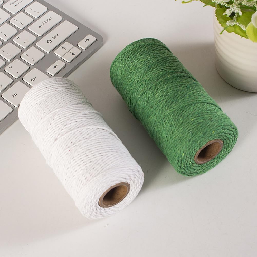 (109 Yards/1.5mm/35 Colors Optional) Cotton Baker Twine DIY Craft Macramé Natural Cotton Rope Craft Making Knitting String Rope DIY Wedding Decor Supply Christmas Wrapping(deep Green) - Image 8