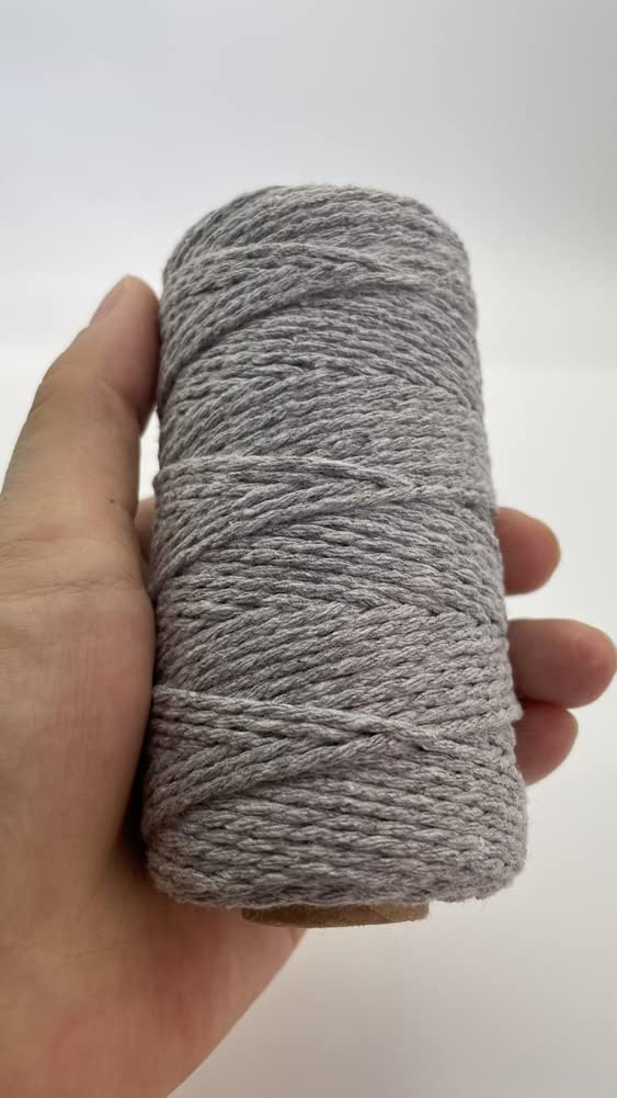 (100 Yards/1.5mm/19 Colors Optional) Cotton Baker Twine DIY Craft Macramé Natural Cotton Rope Craft Making Knitting String Rope DIY Wedding Decor Supply Christmas Wrapping (Grey)… - Image 4