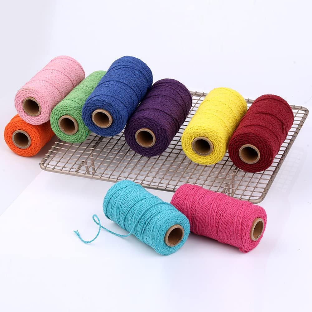 (100 Yards/1.5mm/19 Colors Optional) Cotton Baker Twine DIY Craft Macramé Natural Cotton Rope Craft Making Knitting String Rope DIY Wedding Decor Supply Christmas Wrapping (Grey)… - Image 8