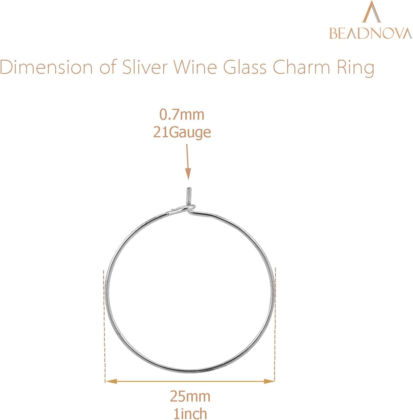 Wine Glass Charm Rings 60-120pcs Silver Plated 25mm Beading Charm Rings Wine Glass Marker for Birthday Party Wedding Festival Favor - Image 2