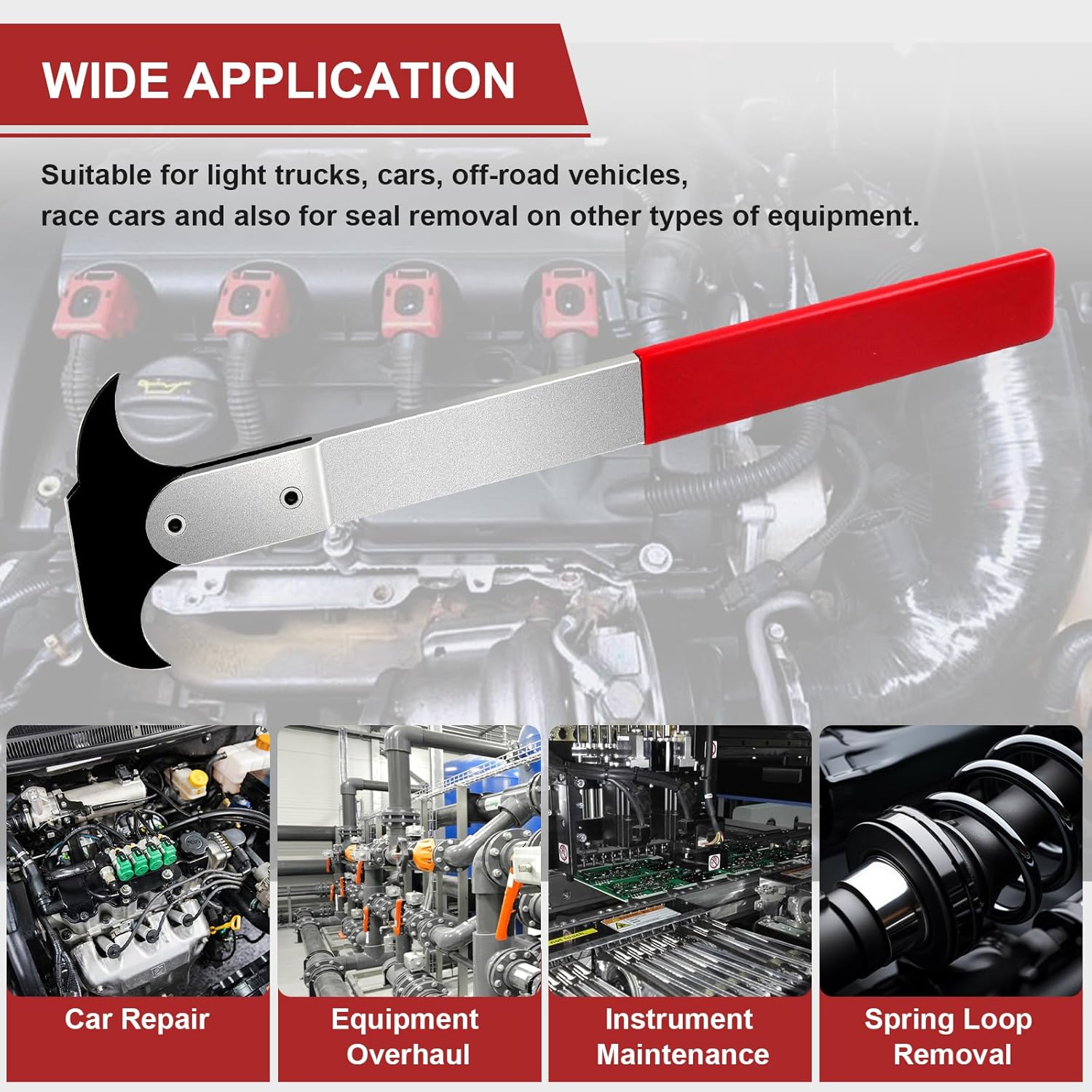 Seal Puller, 3rd Generation Oil Seal Removal Tool with 30% Thicker Dual Hook Tips and Heat-Treated Steel, Seal Puller Tool Perfect for Car, SUV, Light Truck and Machine Repair - Image 7
