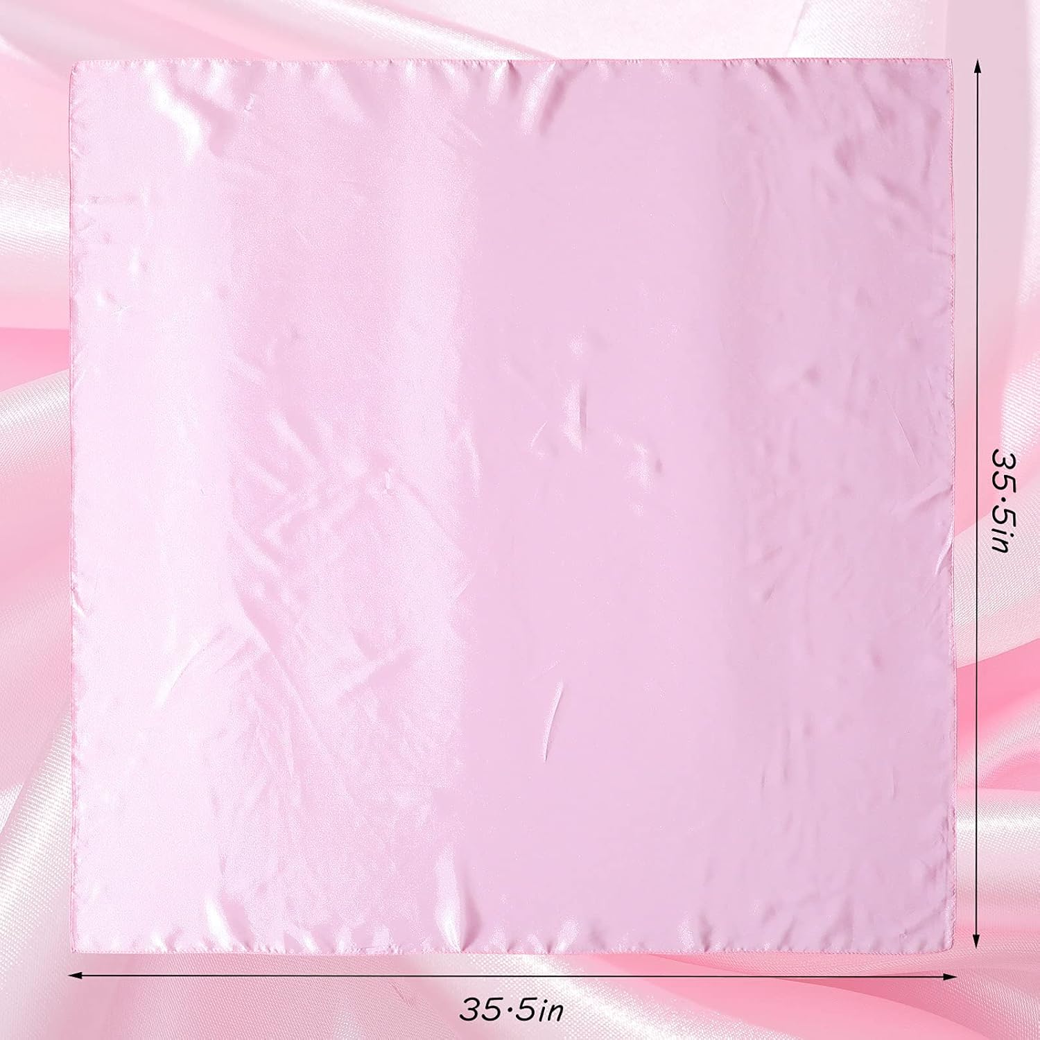 35 Inch Silky Head Scarf 2 Pcs Large Square Neck Scarf Sleeping Hair Wrapping Satin Bandana for Women - Image 3