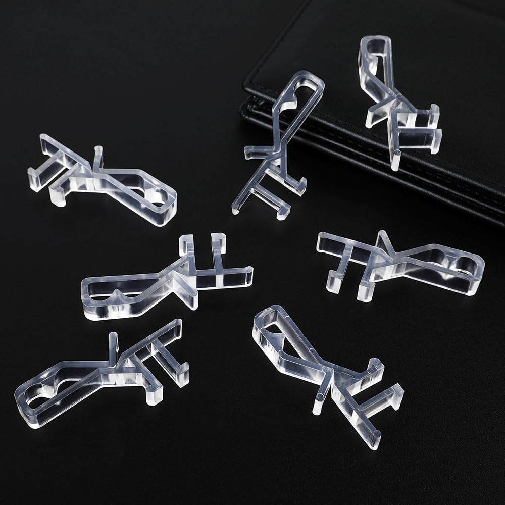12 PCS Hidden Channel Valance Clips, 1-7/8inch Clear Plastic Blinds Clips for Valance with a Groove in The Back - Image 2