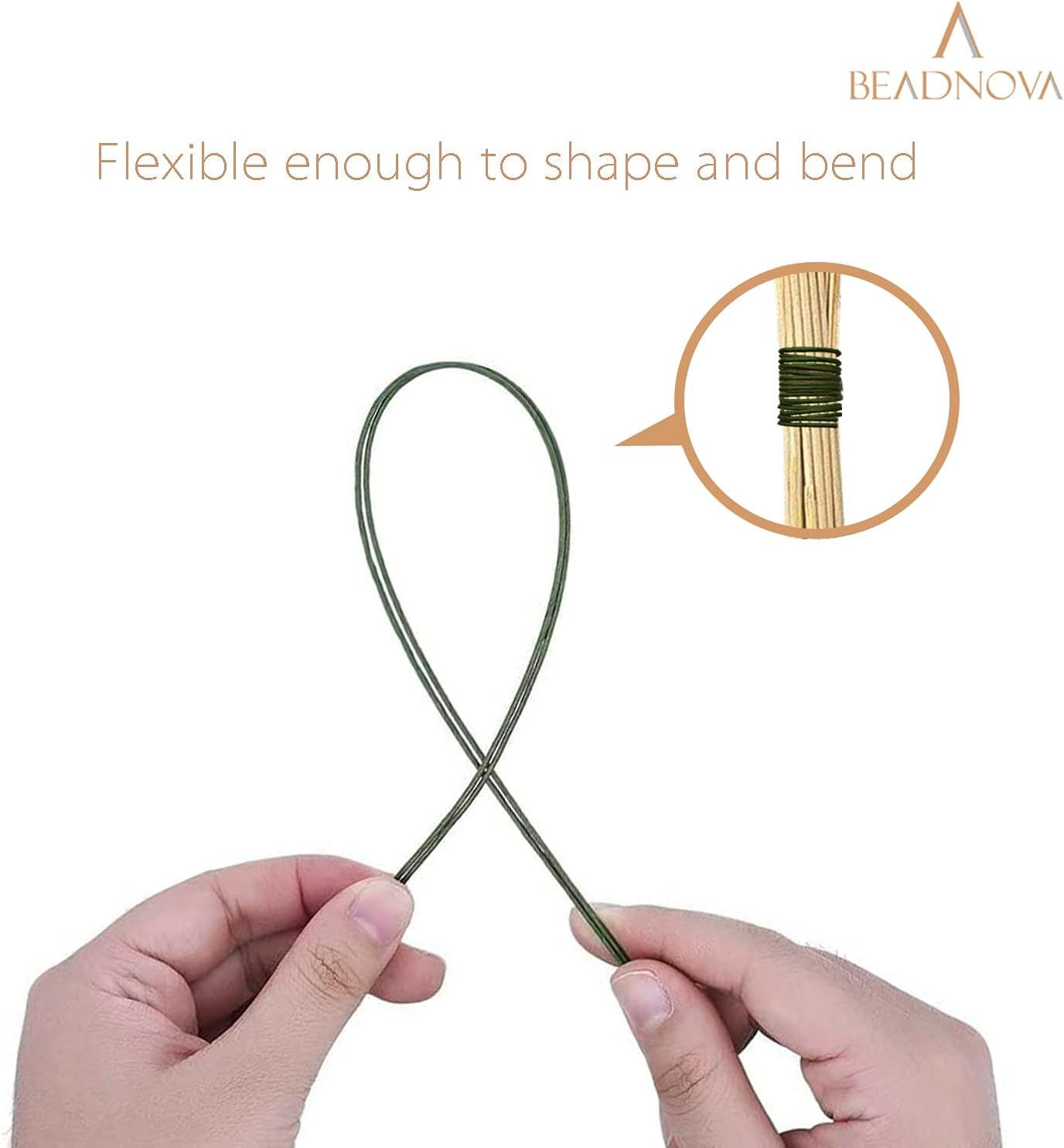 Floral Stem Wire 50pcs 22 Gauge Fake Flower Stems Green Floral Wire for Flower Arrangement Florist DIY Bouquet (Dark Green, 50 Pcs) - Image 4
