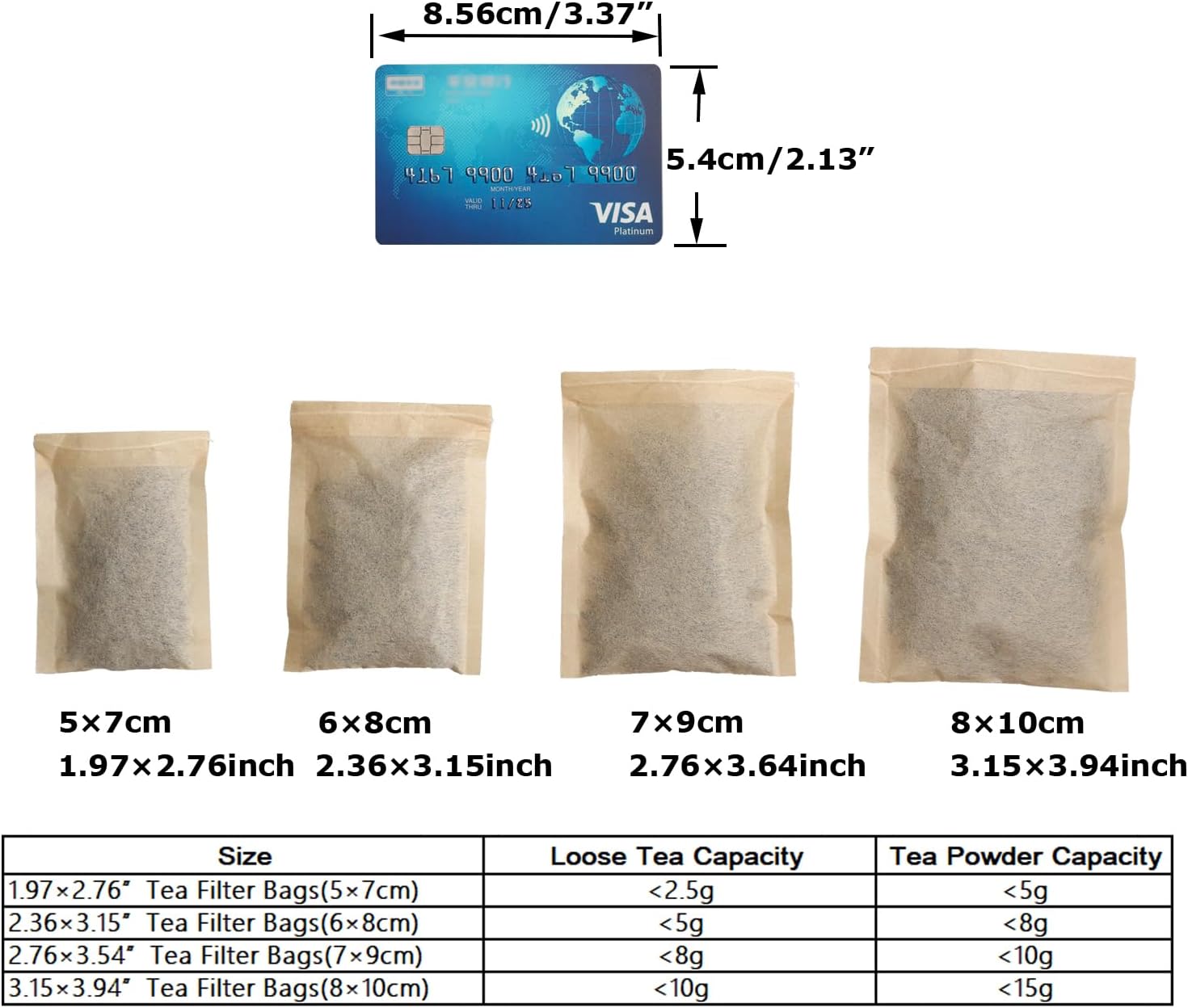 100pcs Disposable Tea Bags for Loose Tea, Small Empty Tea Bag with Wood Pulp Material, Unbleached Tea Filter Bag with Drawstring (Initial, 1.97 x2.76 inch) - Image 4
