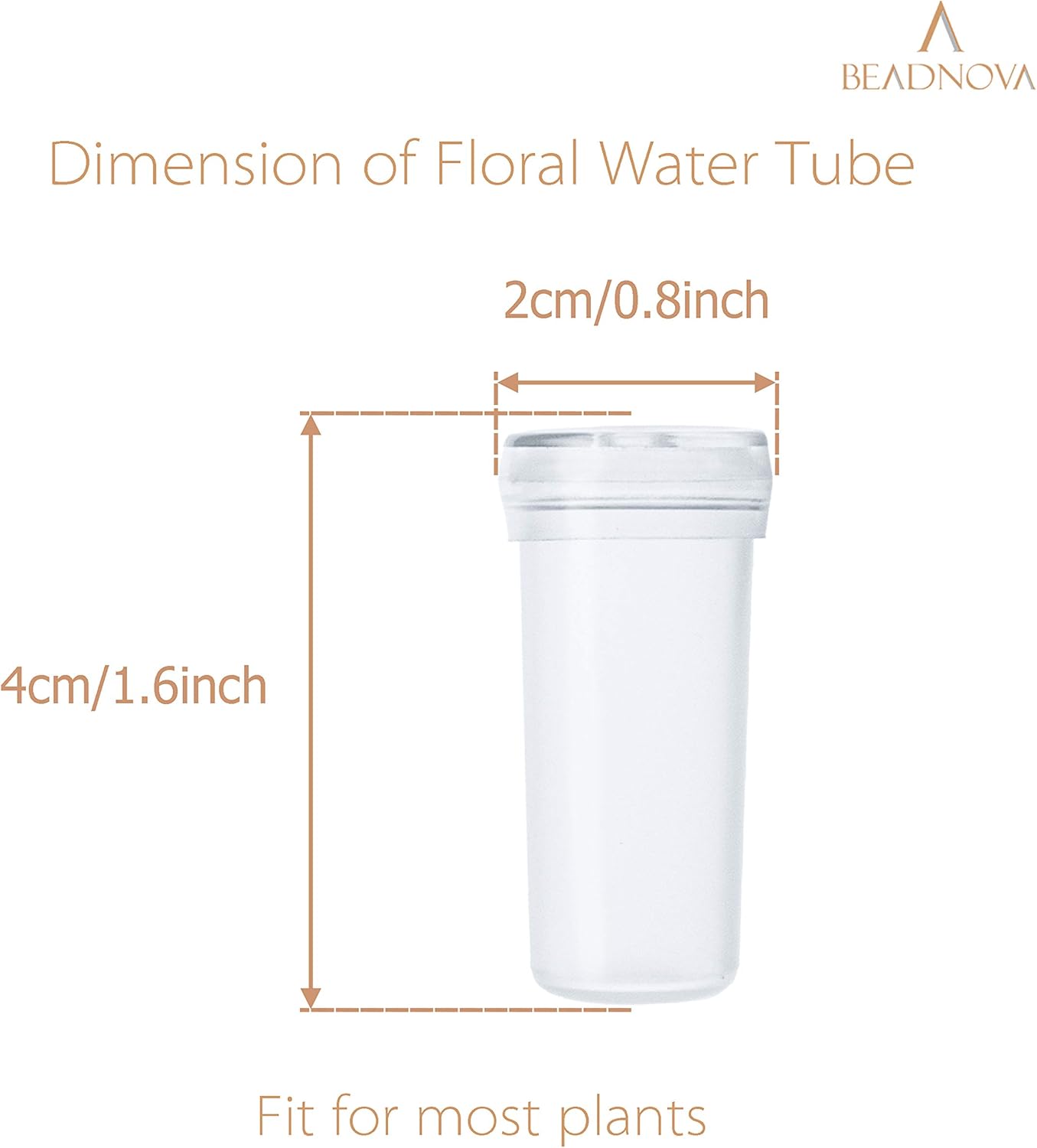 Floral Water Tubes 1.6 Inch Plastic Water Tubes for Floral Flower Vials with Caps for Flower Arrangement Decoration (Clear, 20 Pcs) - Image 2