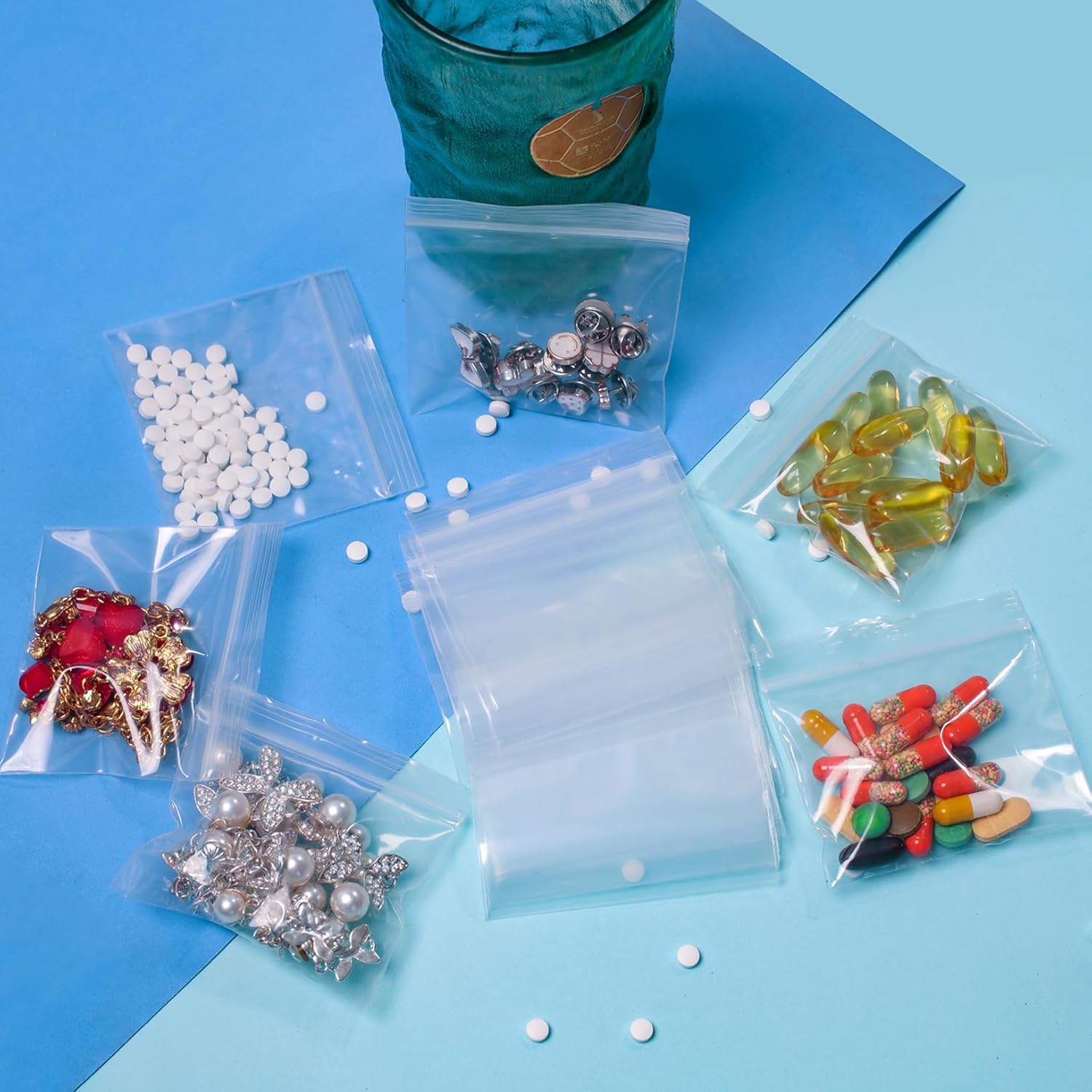 100 Packs Pill Bags 6 mil Sturdy 3x2.75 inch Pill Pouches BPA Free Seal Waterproof Handy Reusable Pill Bags for Travel Small Plastic Bags for Pill Organizer, Jewelry and Small Craft Pieces - Image 4