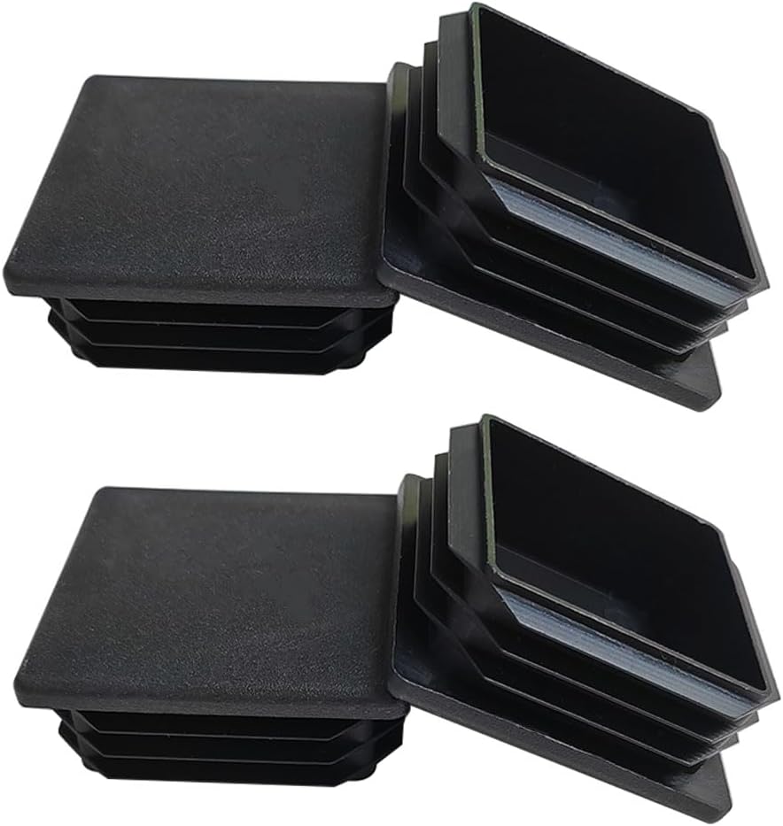 4 Pack 2'' Inch End Cap Square Tubing Black Plastic Plug,Tubing Post End Cap Suitable for Square TubeSquare Plastic Plug, Tubing Post End Cap - Image 1