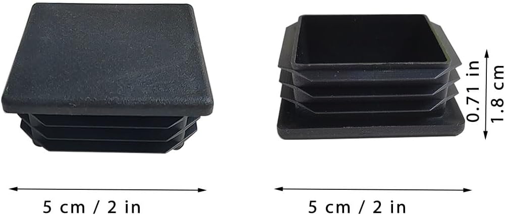 4 Pack 2'' Inch End Cap Square Tubing Black Plastic Plug,Tubing Post End Cap Suitable for Square TubeSquare Plastic Plug, Tubing Post End Cap - Image 2