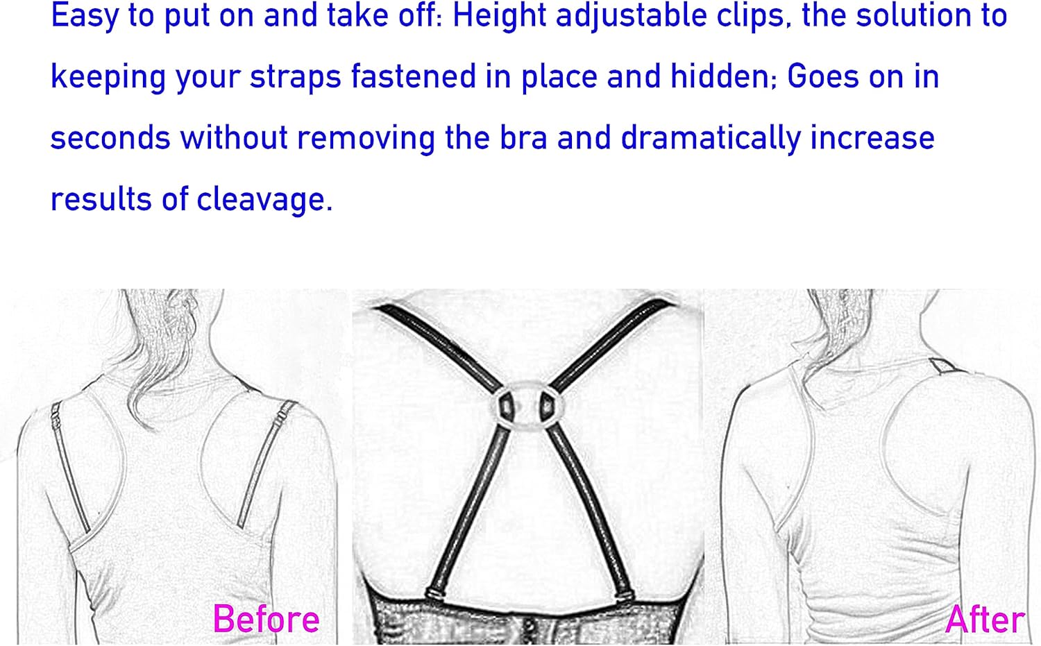 Bra Strap Clips for Racerback, Anti-Slip Buckles Conceal Straps, Racer Back Conceal Straps - Image 4