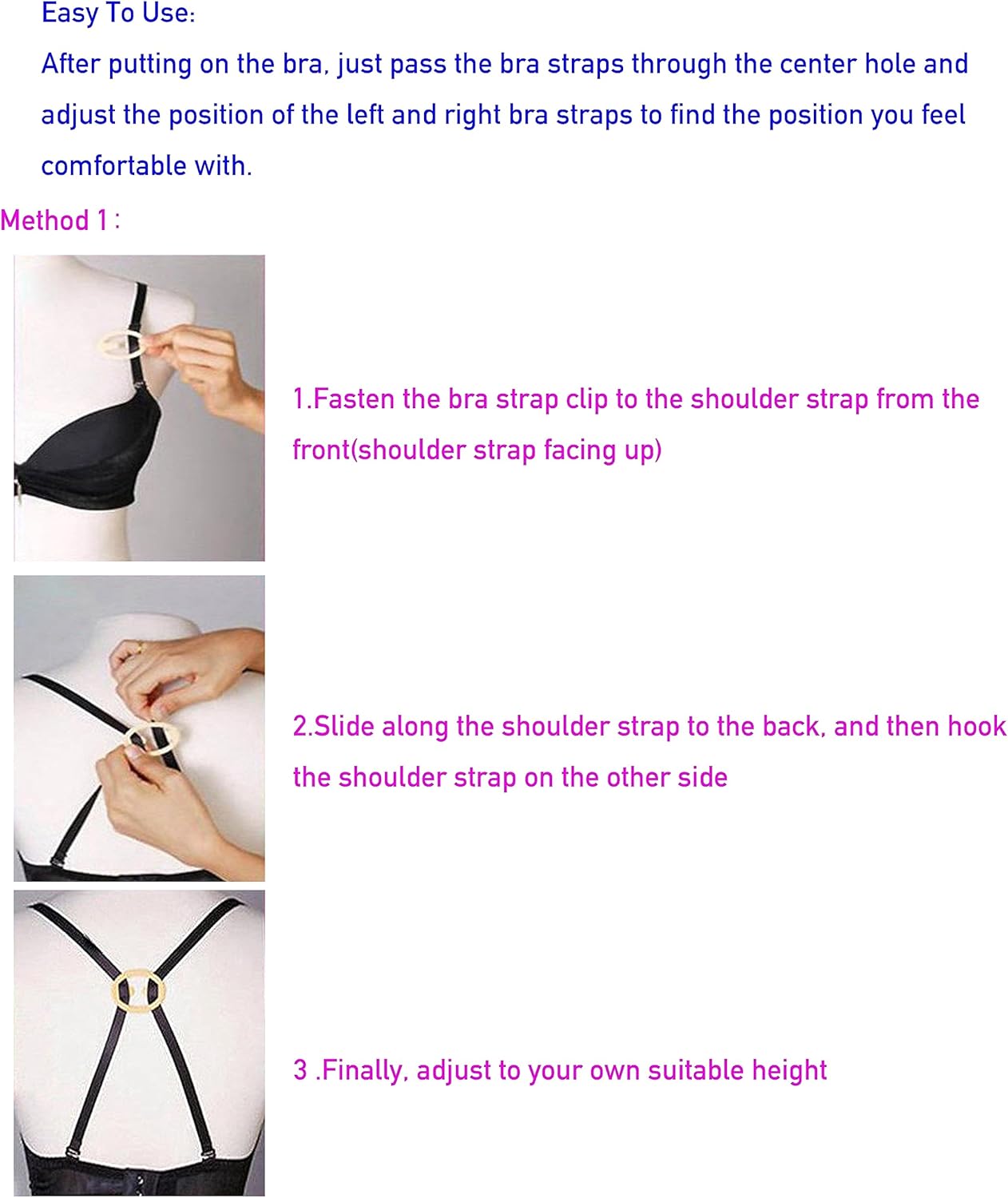 Bra Strap Clips for Racerback, Anti-Slip Buckles Conceal Straps, Racer Back Conceal Straps - Image 5