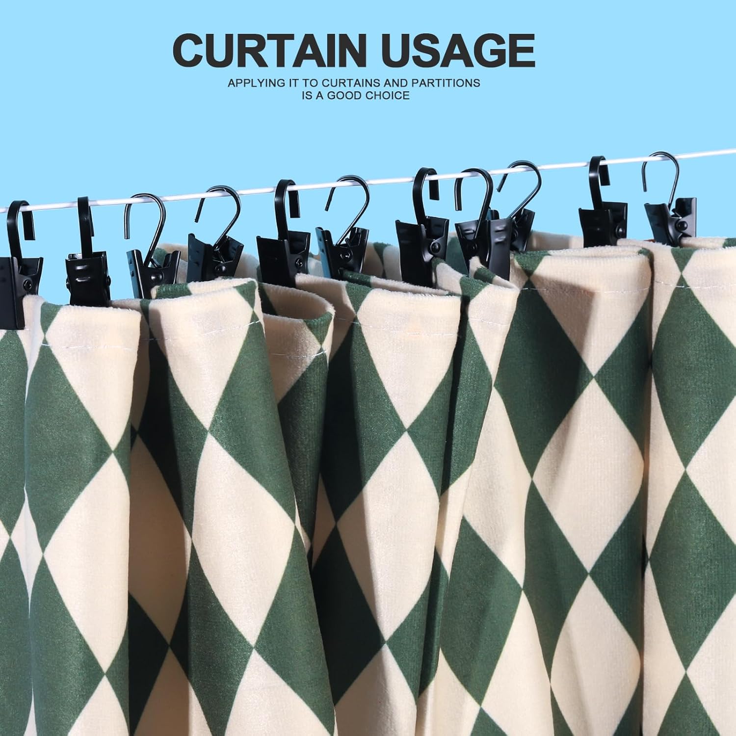 25 Pcs Small Curtain Hooks for Drapes, Curtain Clips for Hanging Hooks for Drapes Bows Hat, Curtain Rod Hooks, Stainless Steel S Hooks for Hanging Tent Lights Photo Party Decorations - Image 5