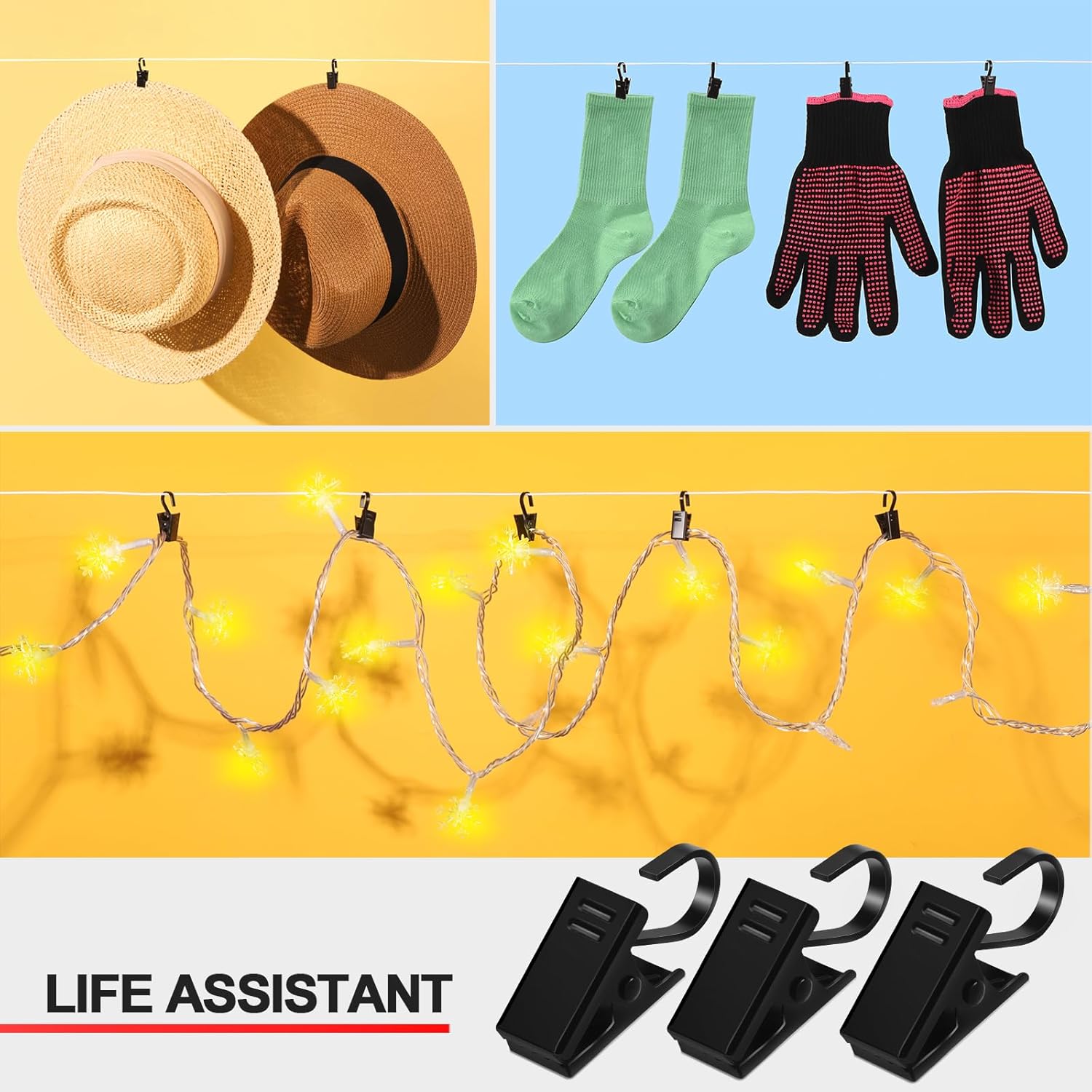 25 Pcs Small Curtain Hooks for Drapes, Curtain Clips for Hanging Hooks for Drapes Bows Hat, Curtain Rod Hooks, Stainless Steel S Hooks for Hanging Tent Lights Photo Party Decorations - Image 7