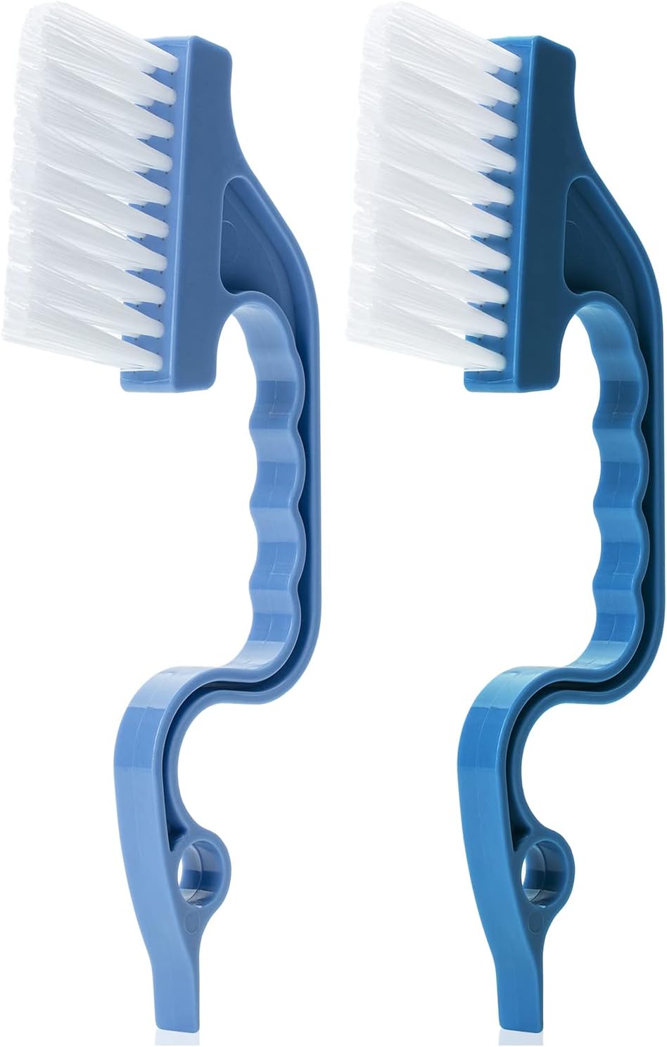 Slick- Window Track Cleaning Brush, 2 Pack, Blue Ergonomic Handle, Built-in Scraper, Multipurpose, Window Track Cleaning Tools - Image 1