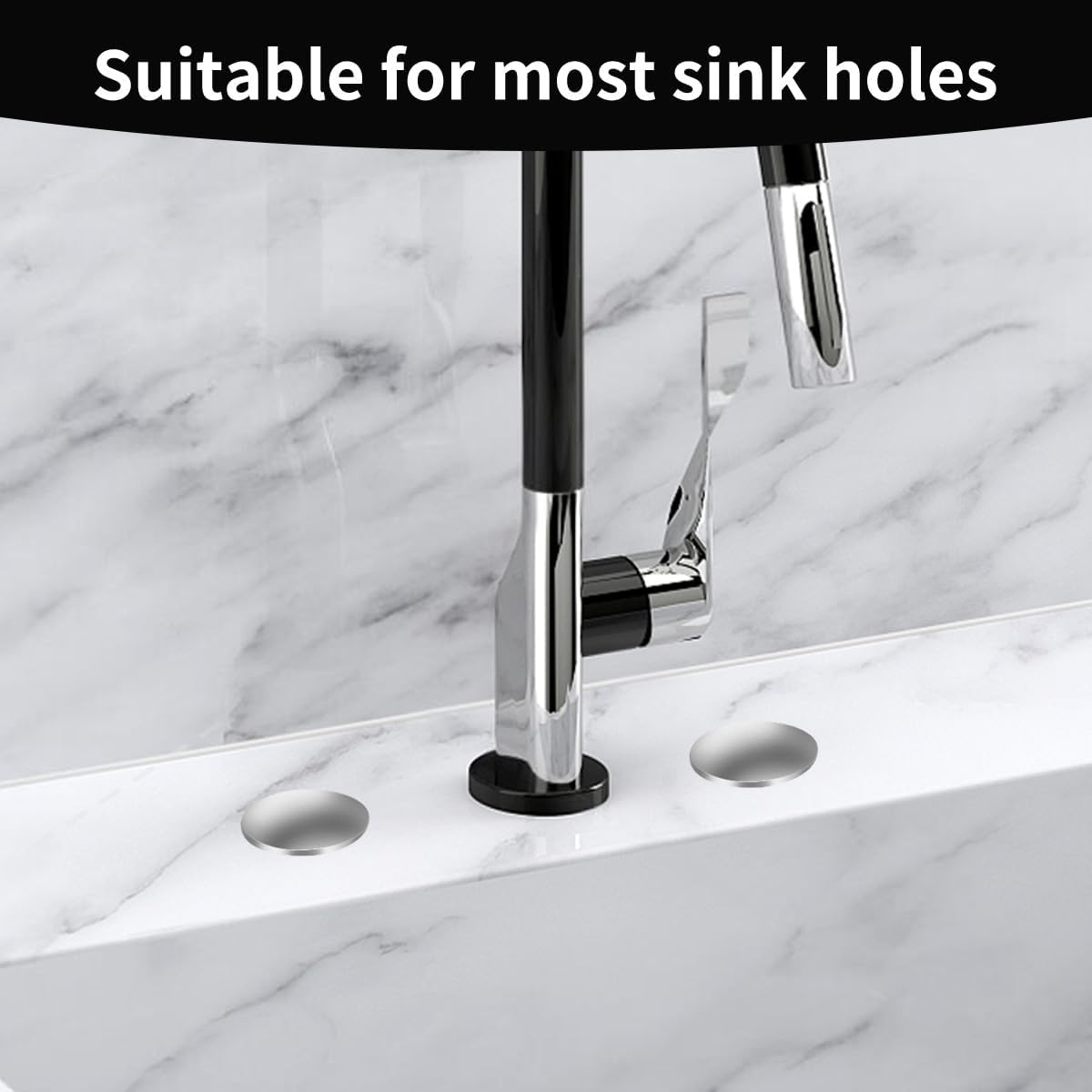 2 Inch Kitchen Sink Hole Covers, Faucet Hole Cover Stainless Steel Wash Basin Kitchen Sink Tap Hole Plate Stopper, Sealed Decoration Hole Cover (Silver) - Image 7
