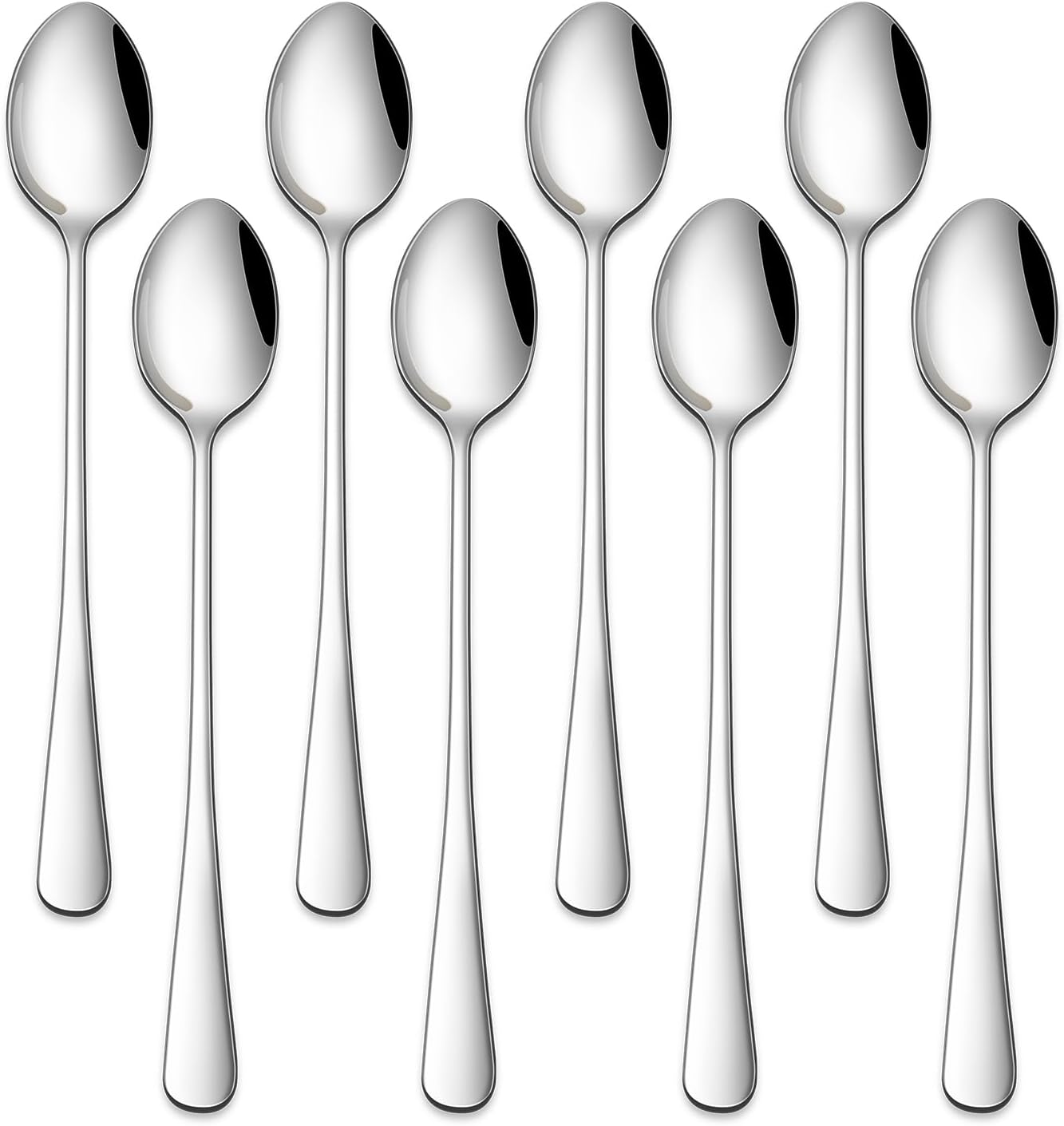 7.5 Inches Stainless Steel Iced Tea Spoons,Set Of 8 Long Stirring Spoons For Coffee,Cocktail,Ice Cream,Long Handle Iced Teaspoons,Latte Spoons For Mixing - Image 1