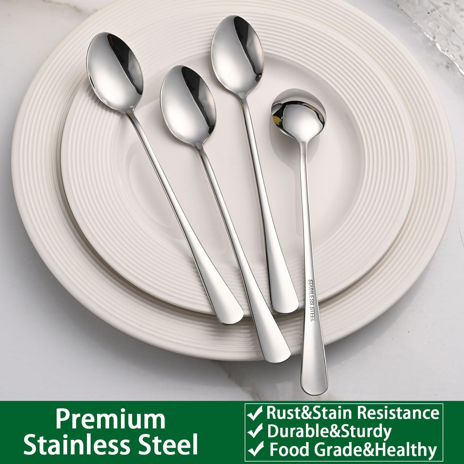 7.5 Inches Stainless Steel Iced Tea Spoons,Set Of 8 Long Stirring Spoons For Coffee,Cocktail,Ice Cream,Long Handle Iced Teaspoons,Latte Spoons For Mixing - Image 5