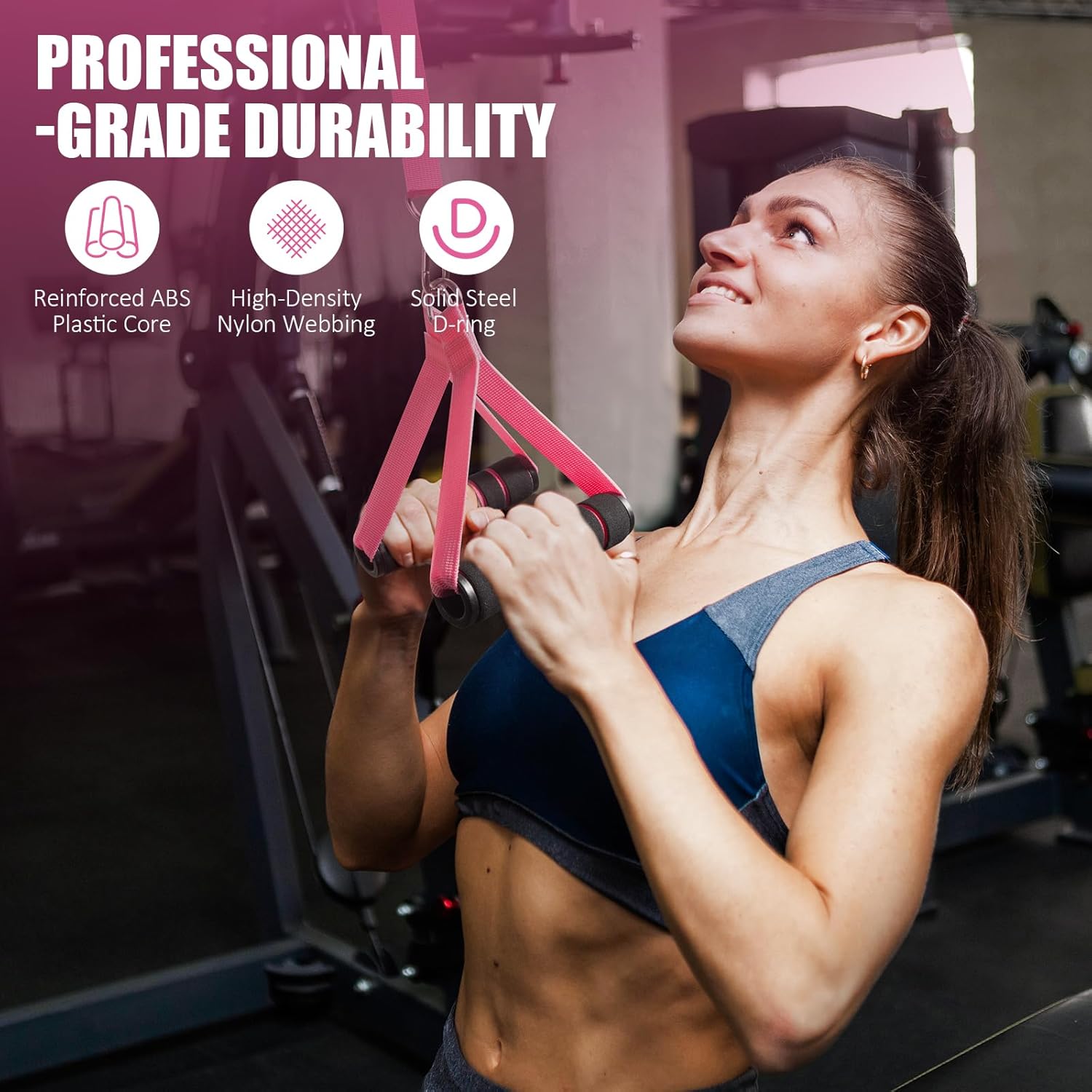 2 Pack Upgraded Exercise Handles, Gym Handle Equipment for Cable Machine Attachments, Strength Training Workout, Pilates, Home Gym, Resistance Bands, Heavy Duty Workout Accessories - Image 7
