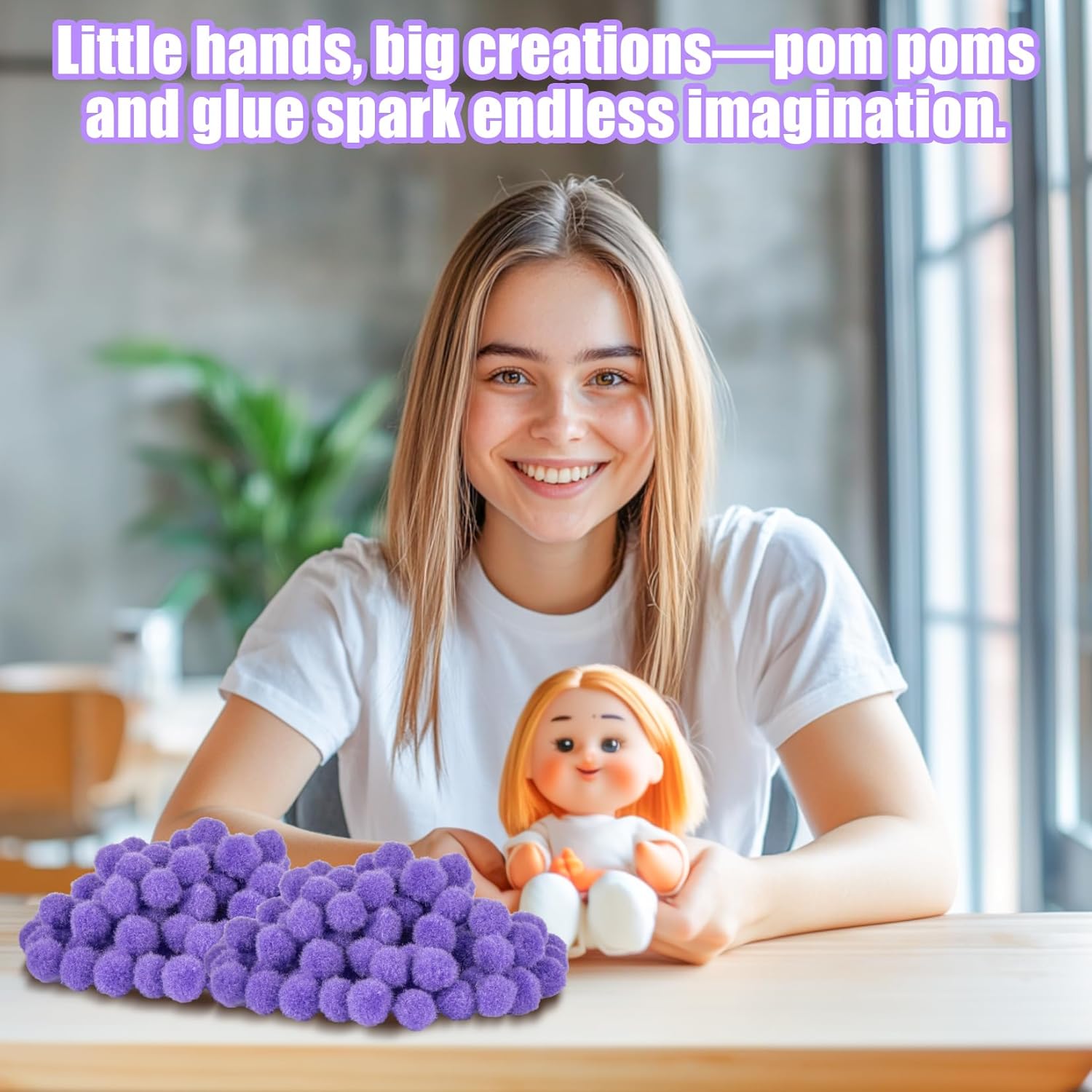 Pom Poms for Crafts - Mini Bulk Purple Pom Poms, 0.5 Inch Small Pom Balls 800 PCS, Soft Fluffy Fuzzy Craft Supplies for DIY Art, Scrapbooking, Party Decorations - Image 6