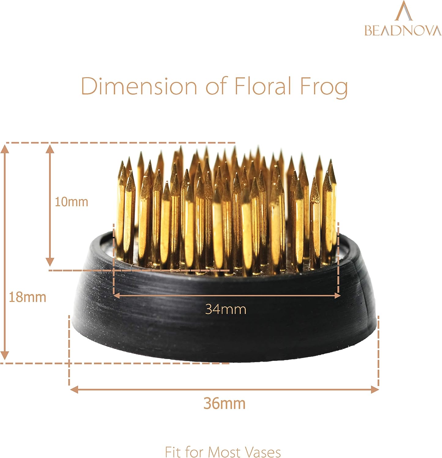 Flower Frog Ikebana Kenzan with Rubber Gasket Floral Frog for Arrangements Ikebana Vase (1.3 Inch/34mm, 1pcs) - Image 2