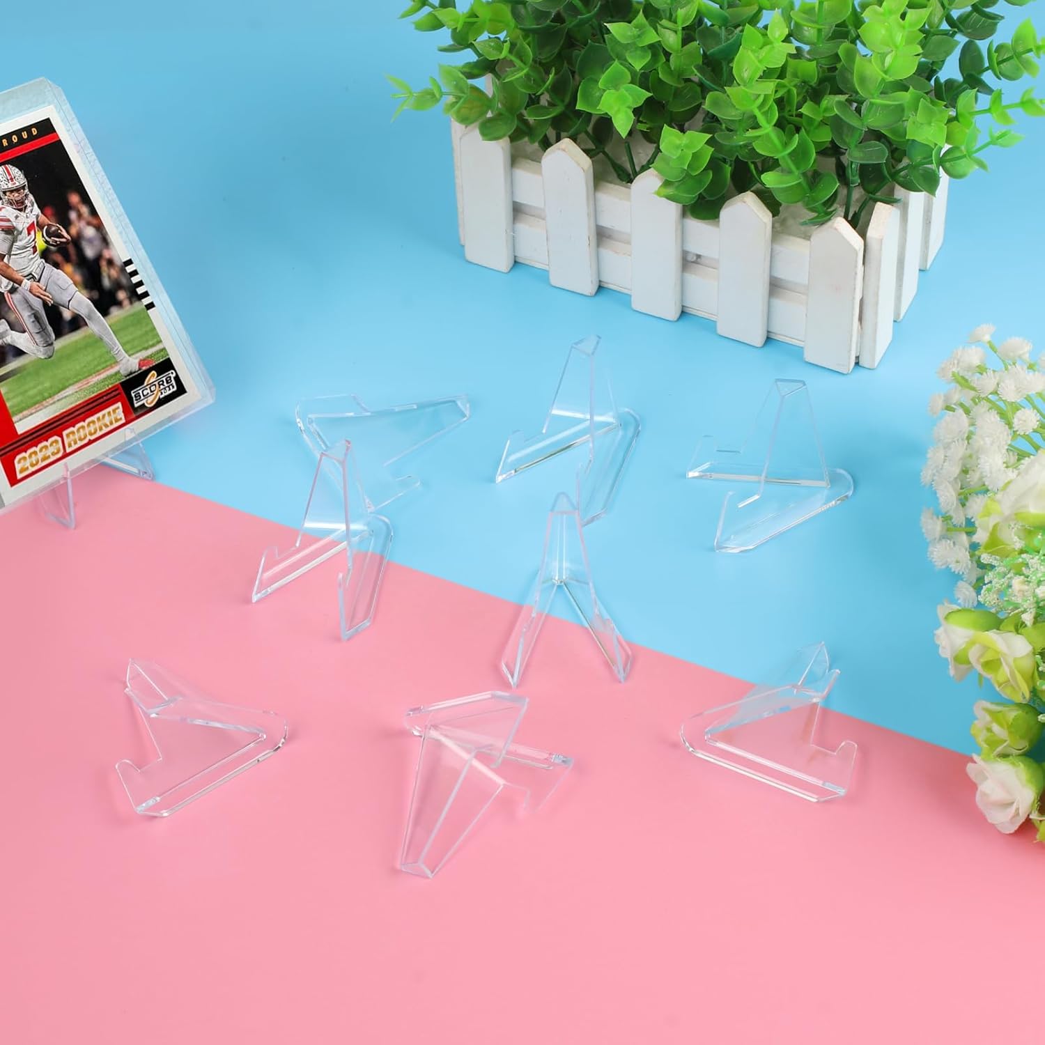 32Packs Card Display Stand, Card Stand, Card Stands for Sports Cards, Trading Card Stand, Acrylic Material, 2.2 Inch Tall - Image 7