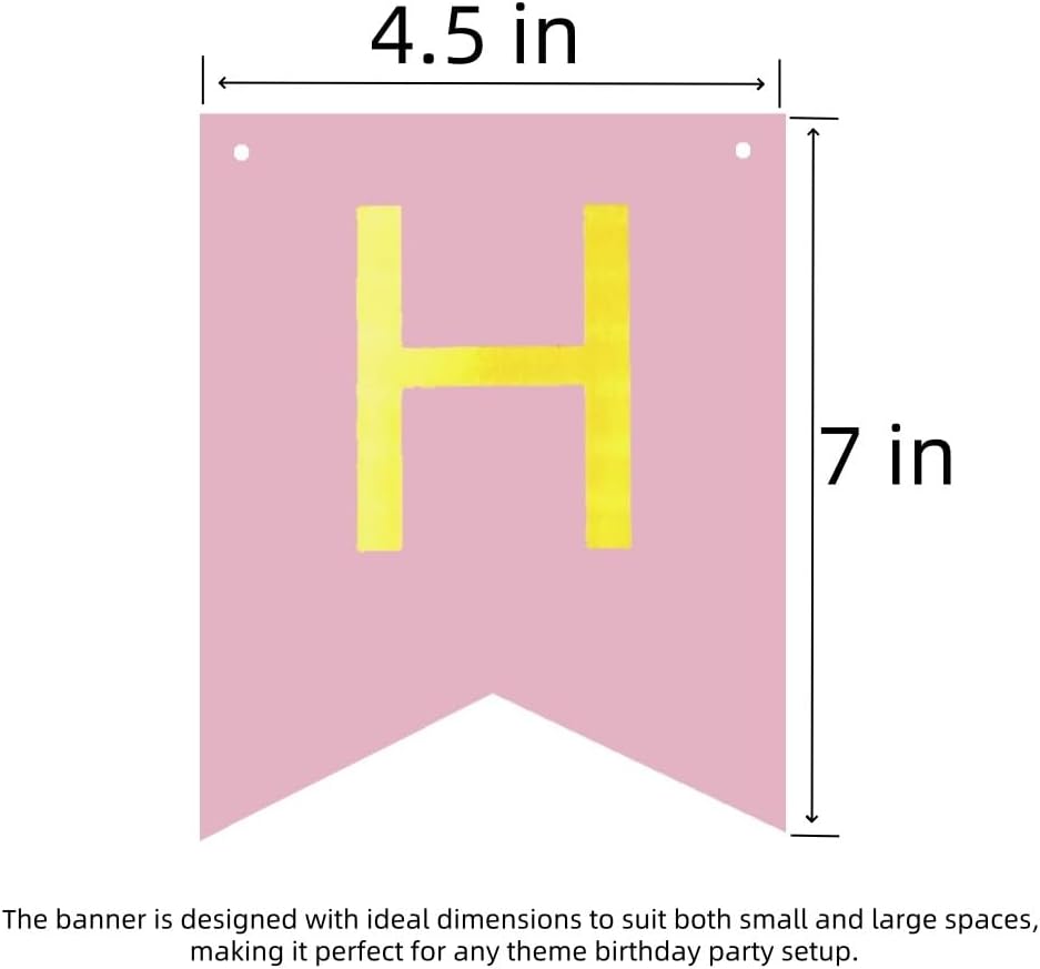 Happy Birthday Banner Pink Birthday Signs Party Supplies Garland Decorations Nursery Hanging Decor (Soft Pink) - Image 2