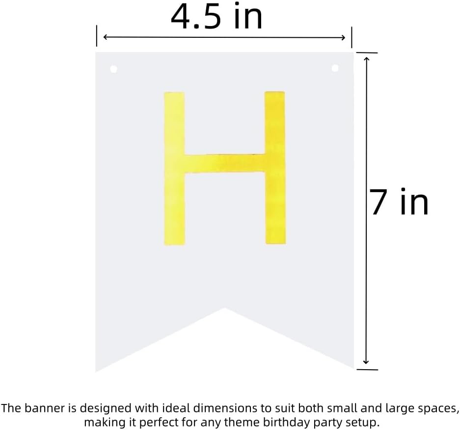 Happy Birthday Banner Birthday Party Supplies Garland Decorations Birthday Signs Nursery Hanging Decor (White) - Image 2