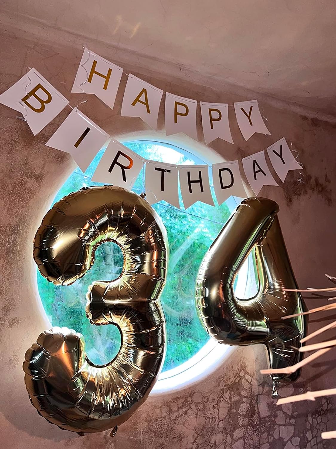 Happy Birthday Banner Birthday Party Supplies Garland Decorations Birthday Signs Nursery Hanging Decor (White) - Image 6
