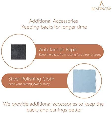 Earring Backs Replacements Earring Backing Silver Plated Pierced Hypoallergenic Ear Stud Backs Stoppers Safety Bullet Clutch Earstud Backings with Pad for Posts (120pcs) - Image 5
